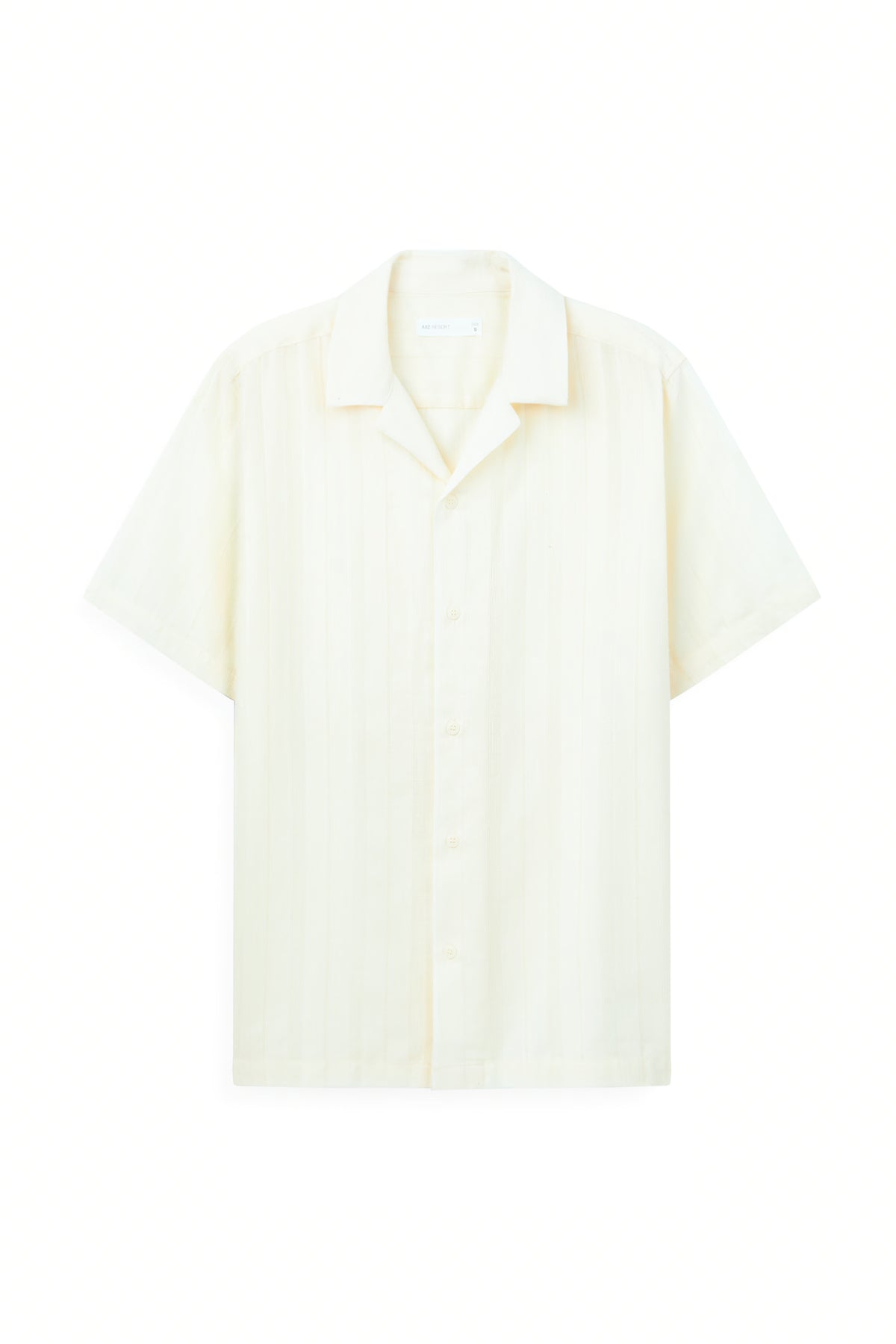 AIIZ Men's Stripe Short Sleeve Shirt (Cream / S)
