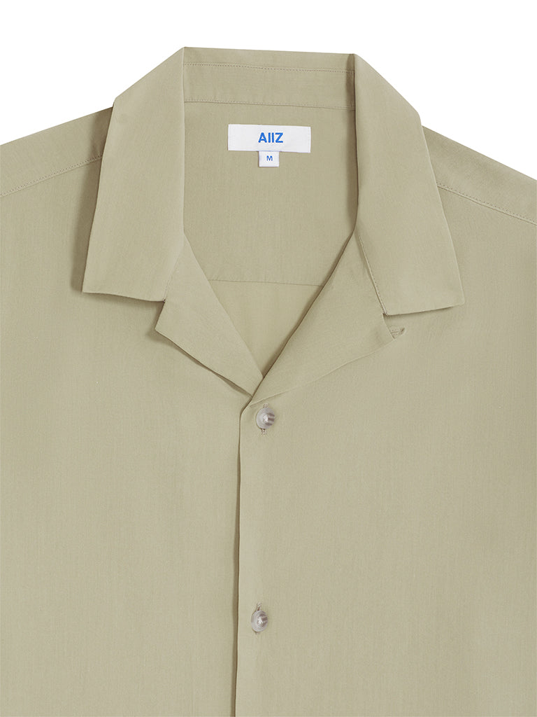 Men's Camp Collar Shorts Sleeve Cotton Shirt