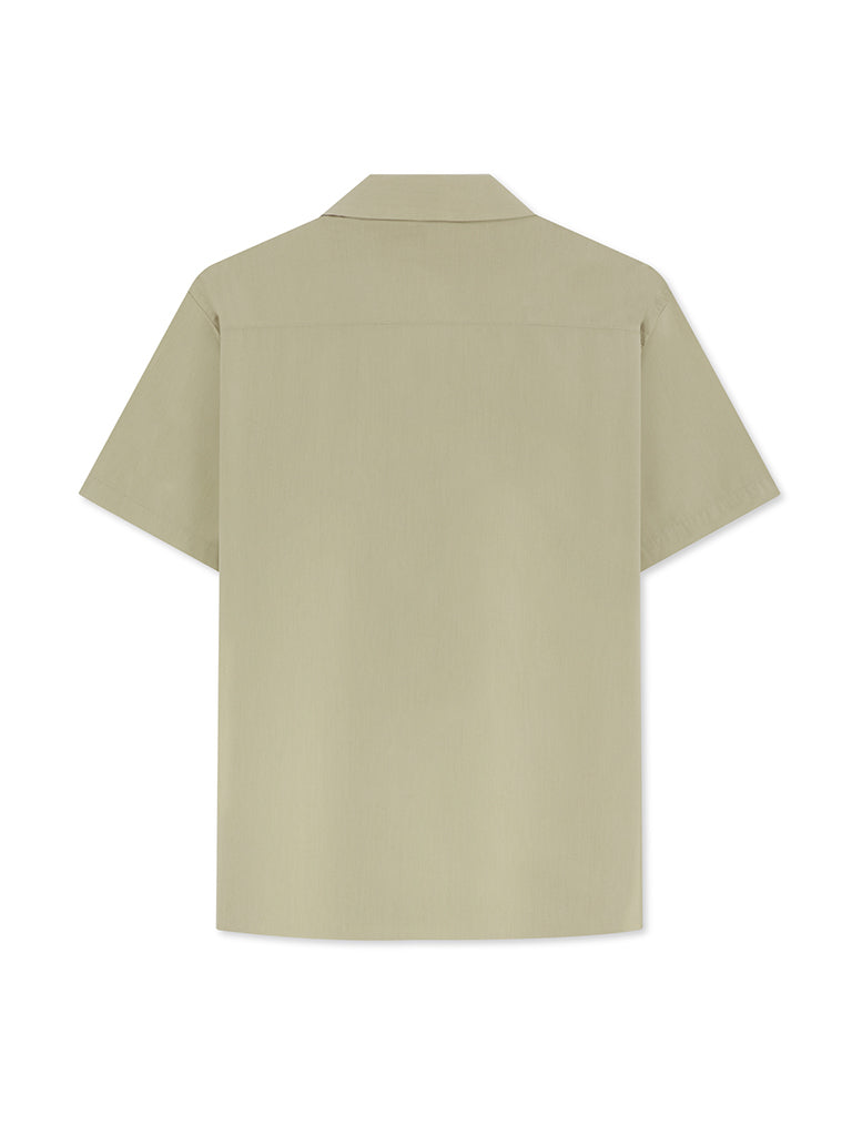 Men's Camp Collar Shorts Sleeve Cotton Shirt