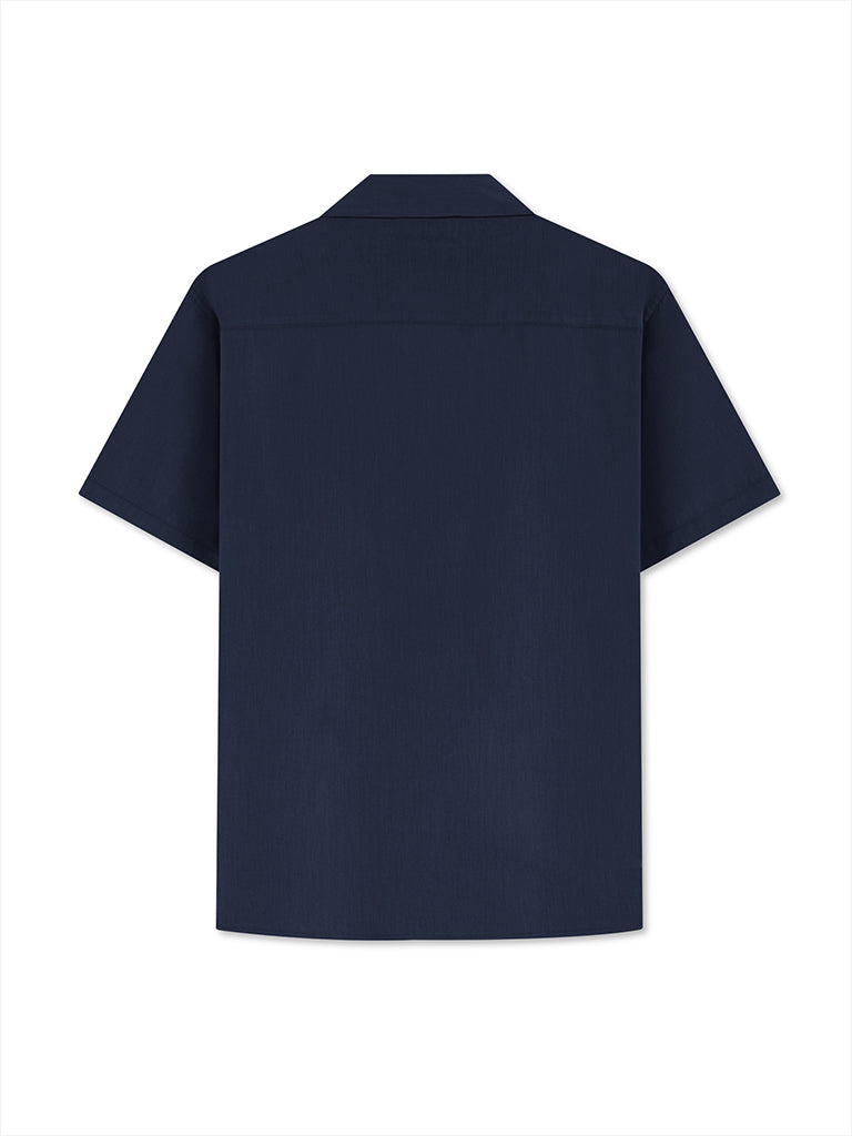 Men's Camp Collar Shorts Sleeve Cotton Shirt