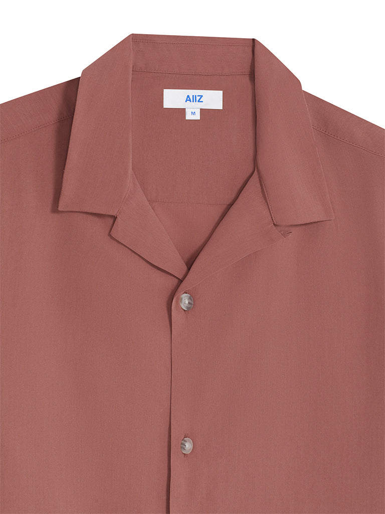 Men's Camp Collar Shorts Sleeve Cotton Shirt