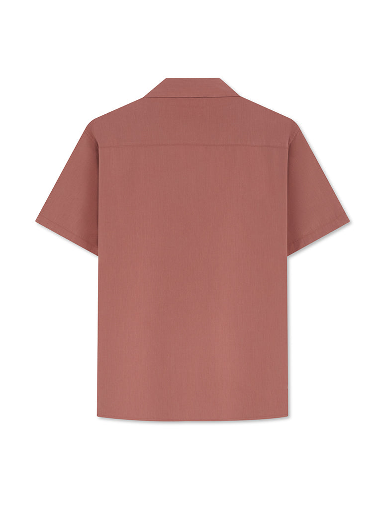 Men's Camp Collar Shorts Sleeve Cotton Shirt