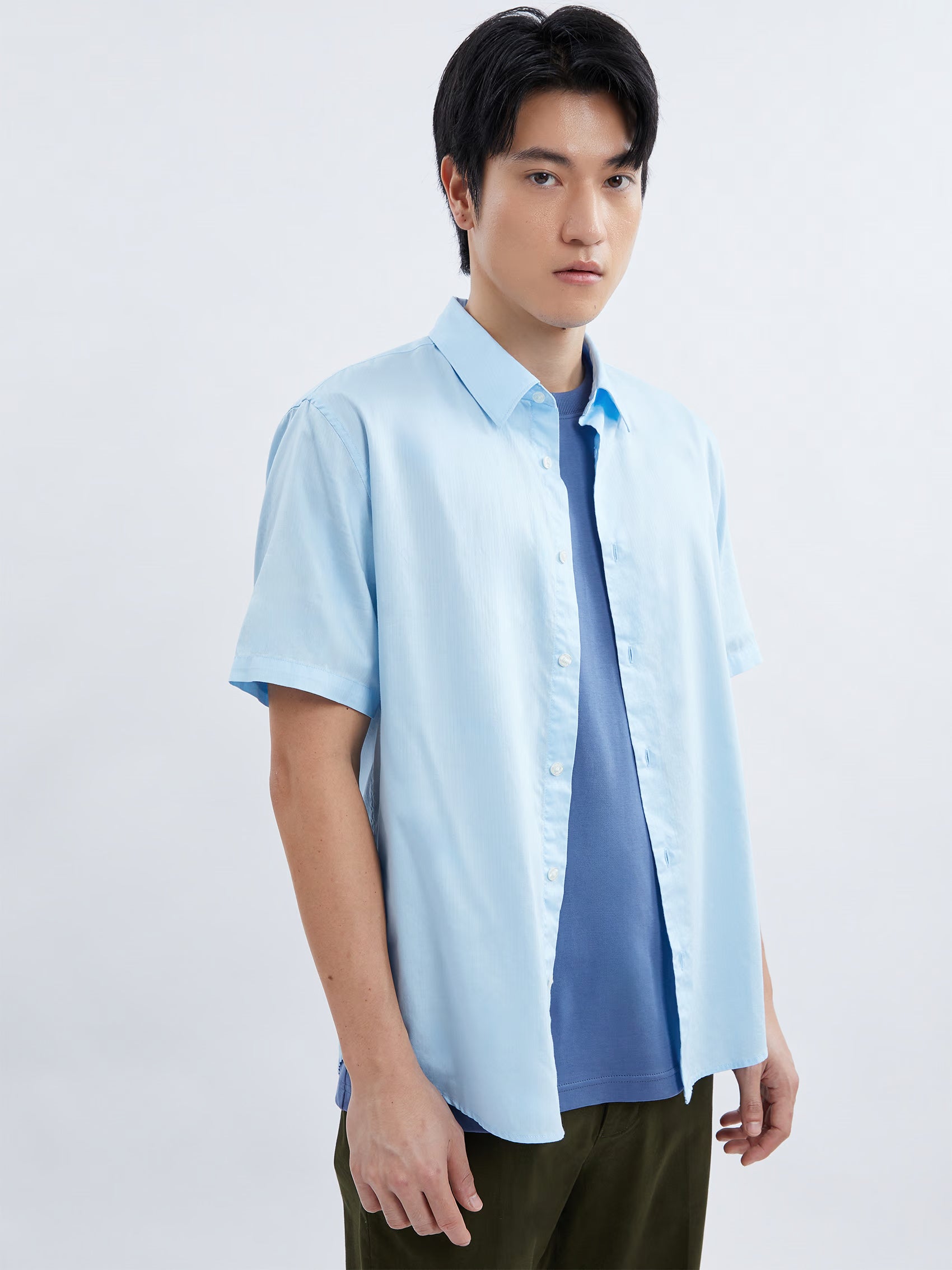 AIIZ Men's Short Sleeve Shirt (Blue / S)