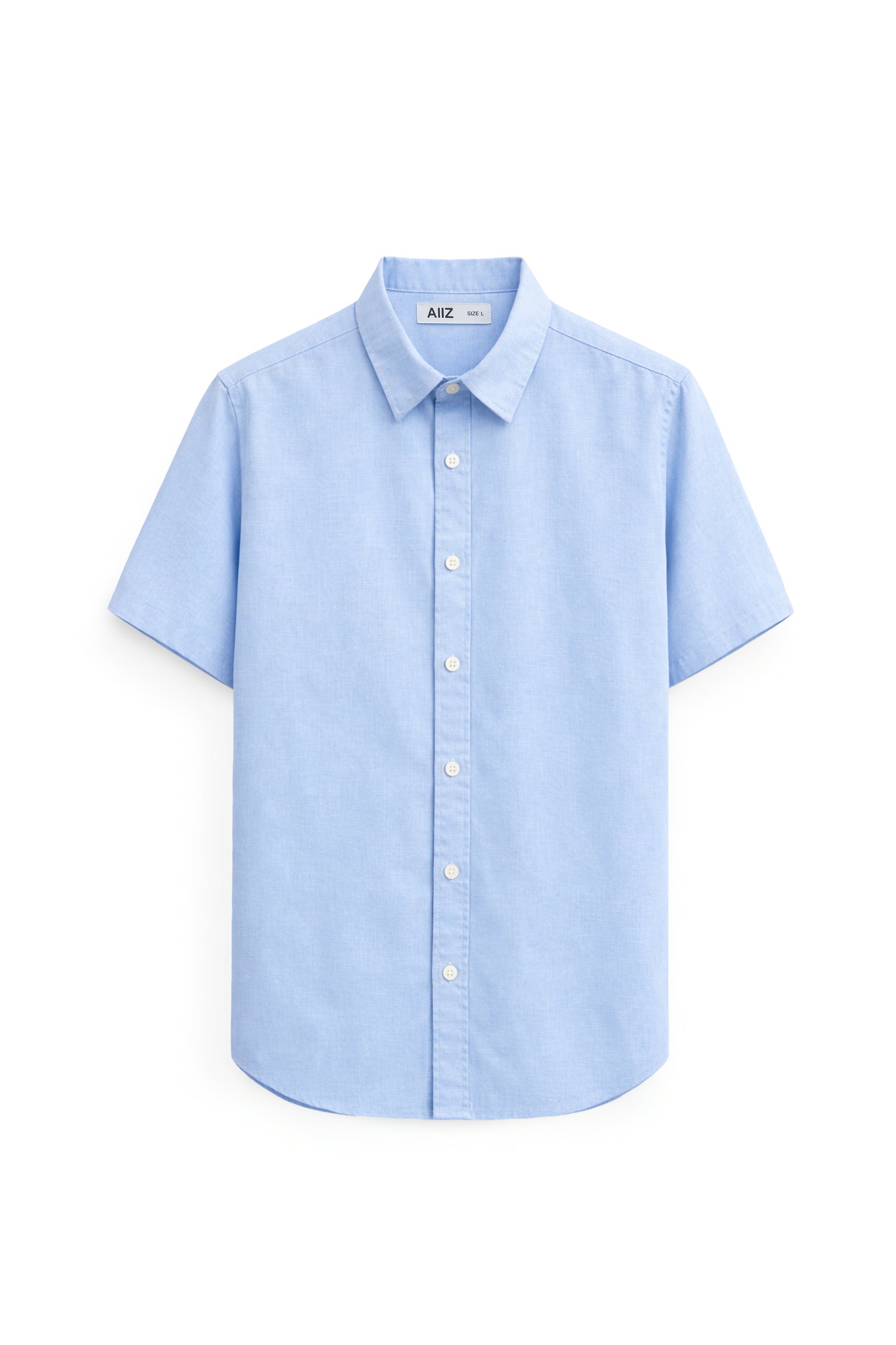 AIIZ Men's Fil a Fil Short Sleeve Shirt (Light Blue / S)