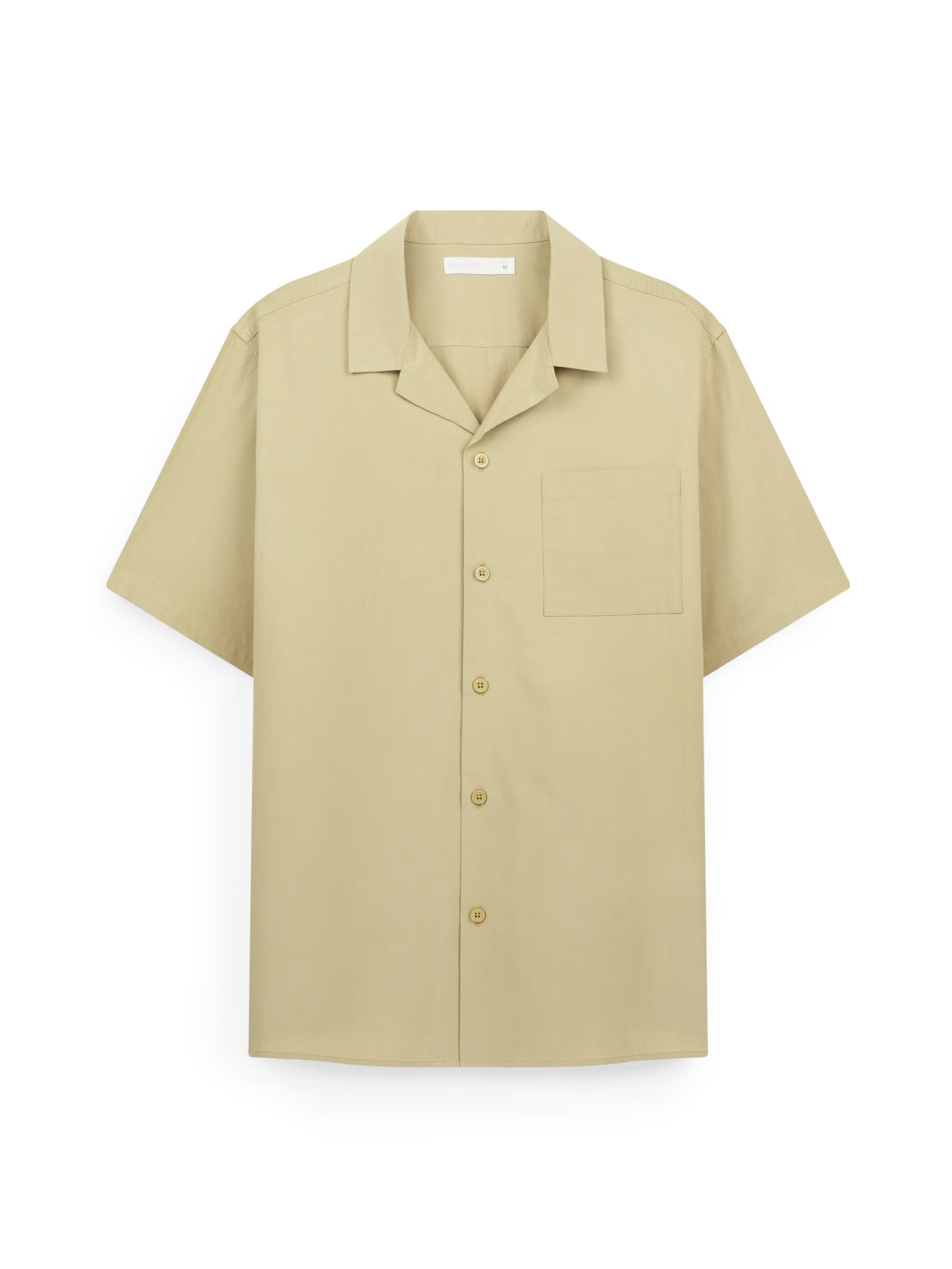 AIIZ Men's Camp Collar Shorts Sleeve Shirt (Khaki / S)