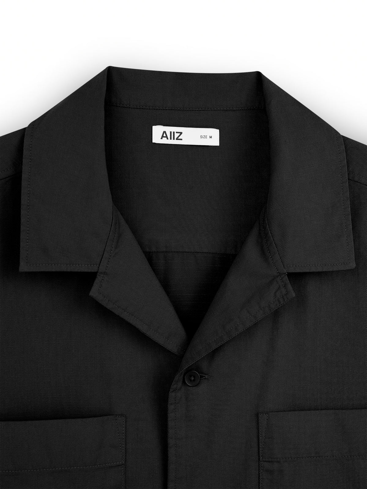AIIZ Men's Pocket Camp Collar Shorts Sleeve Shirt