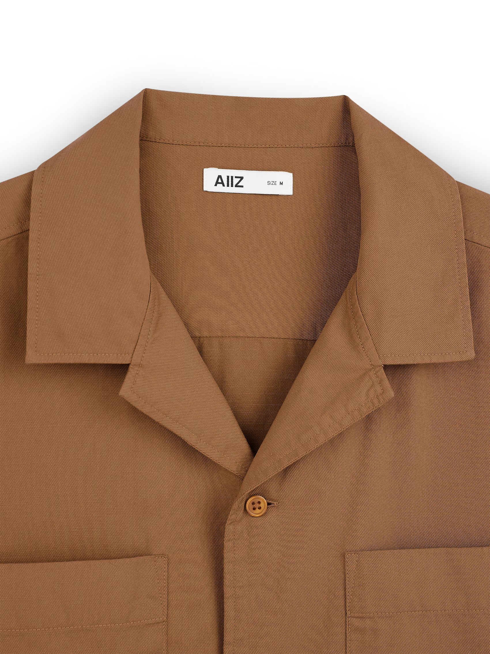 AIIZ Men's Pocket Camp Collar Shorts Sleeve Shirt