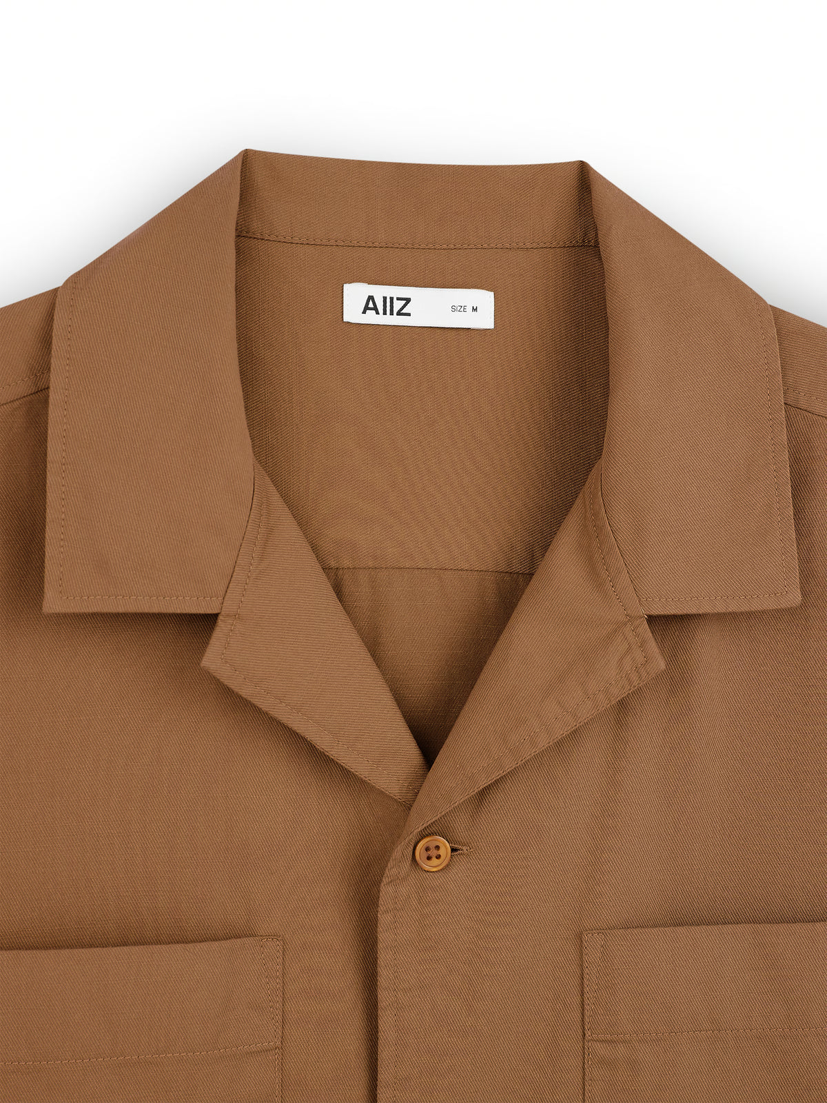 AIIZ Men's Pocket Camp Collar Shorts Sleeve Shirt