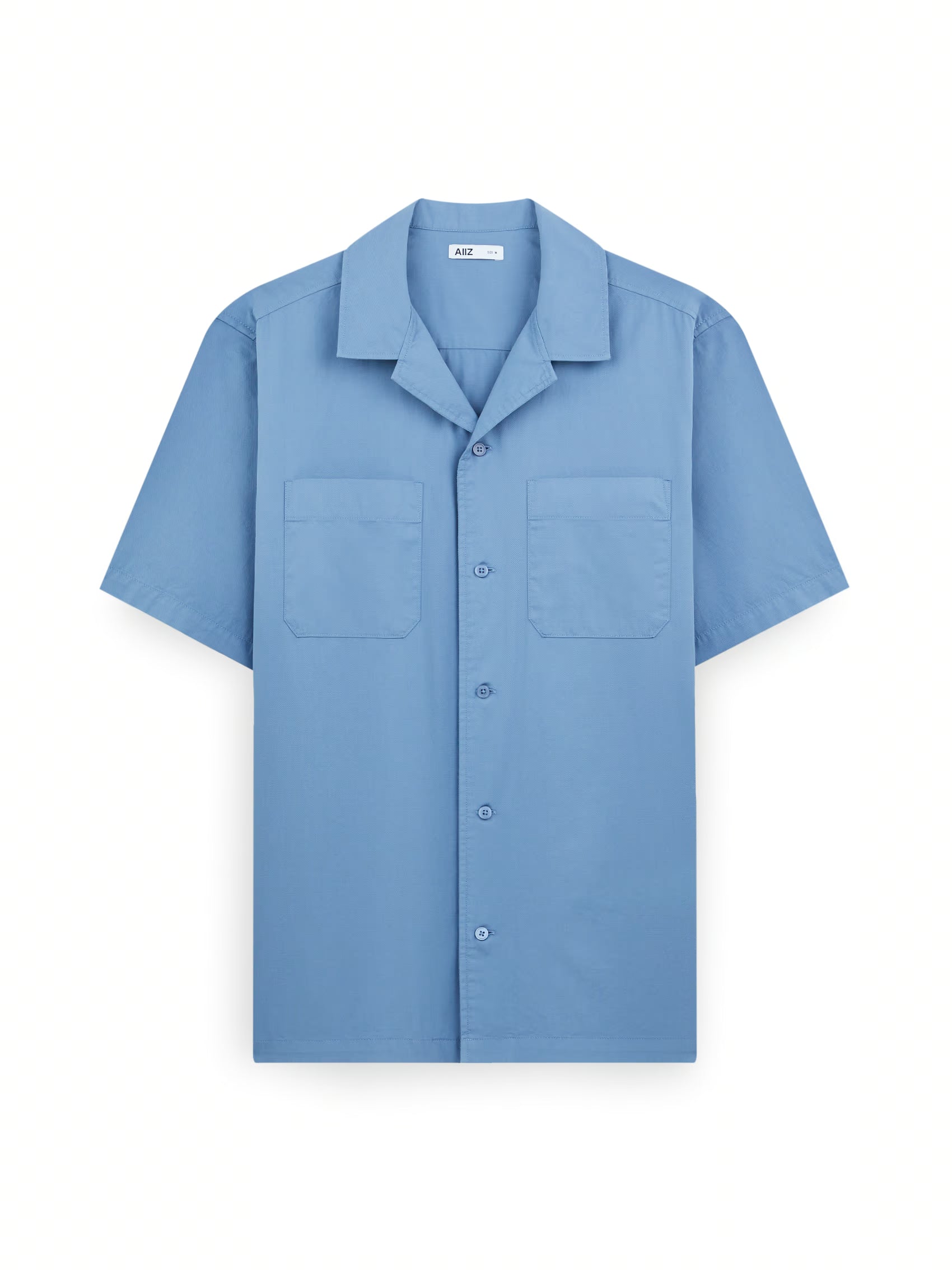 AIIZ Men's Pocket Camp Collar Shorts Sleeve Shirt