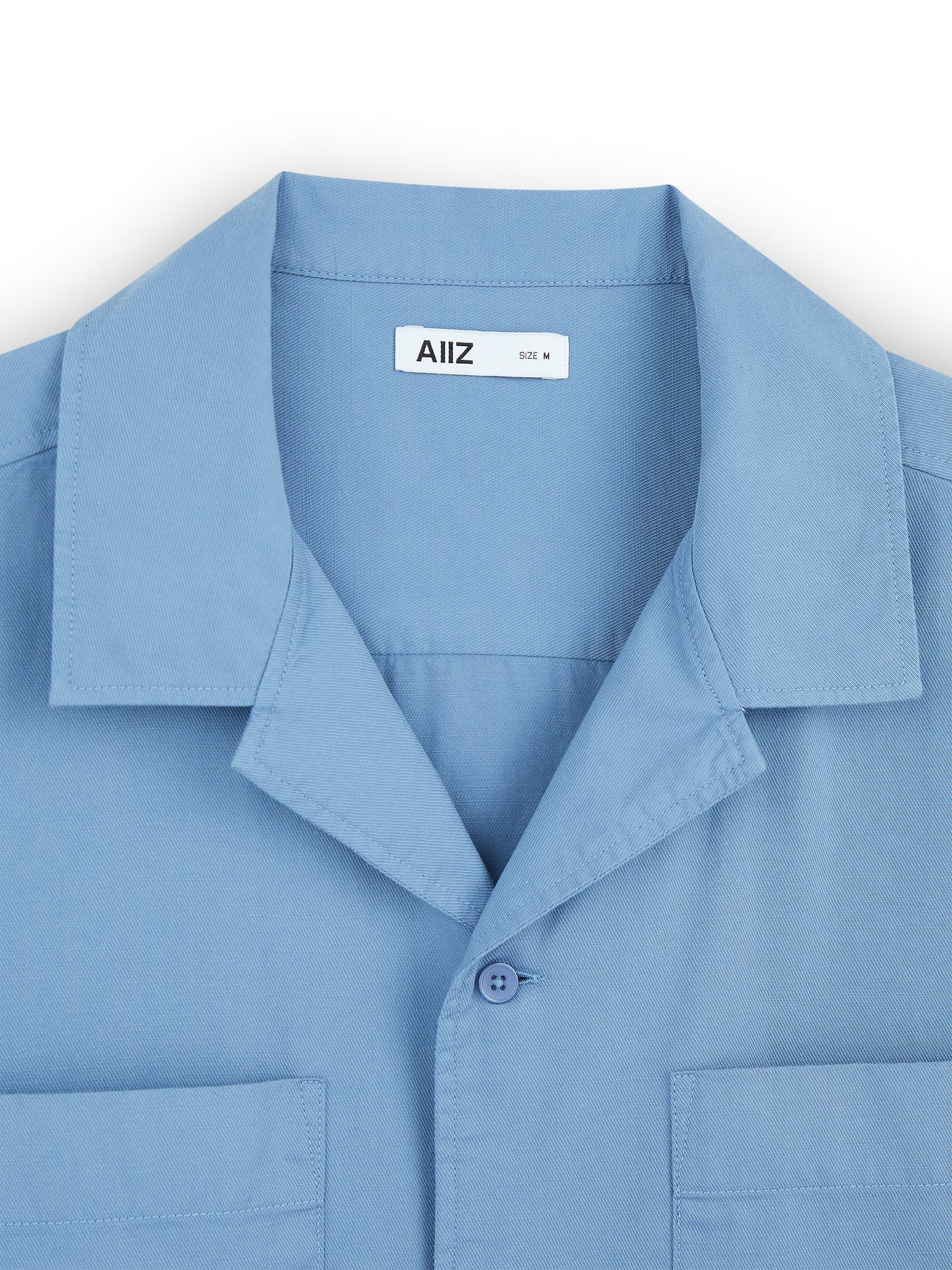 AIIZ Men's Pocket Camp Collar Shorts Sleeve Shirt