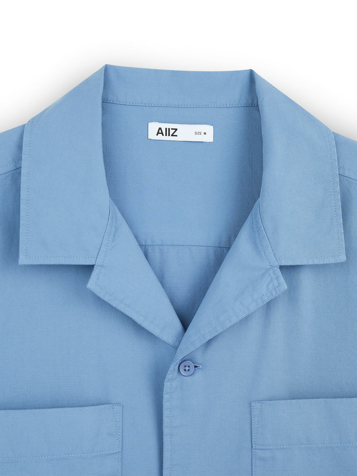 AIIZ Men's Pocket Camp Collar Shorts Sleeve Shirt
