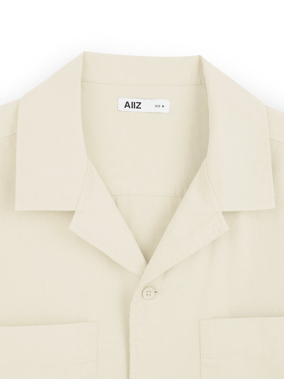 AIIZ Men's Pocket Camp Collar Shorts Sleeve Shirt