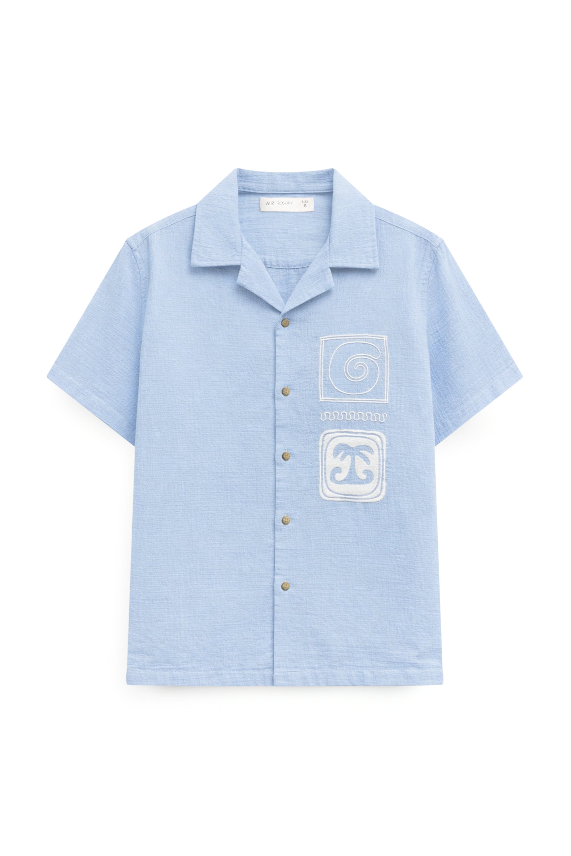 AIIZ Men’s Embroidered Short Sleeve Shirt