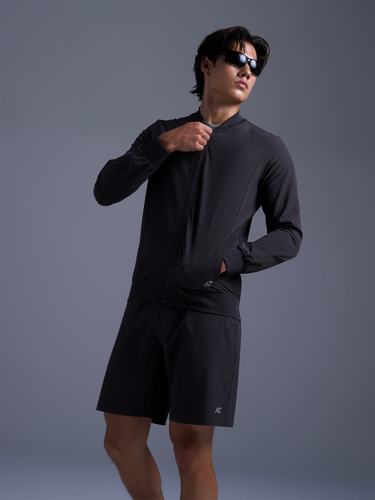 AIIZ Men's Quick Dry Stretch Active Bomber Jacket