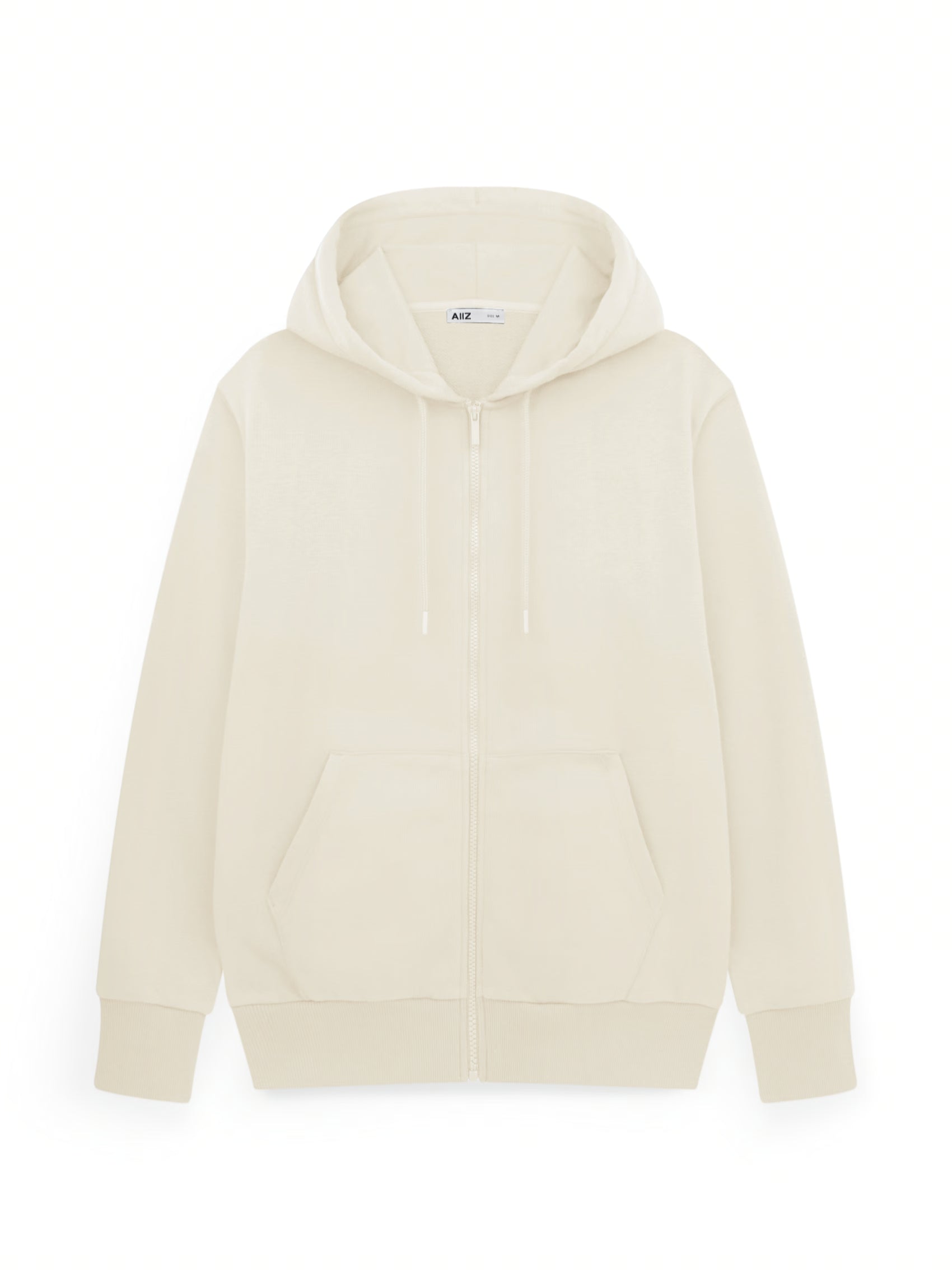 AIIZ Men’s Zipper Hoodie (Beige / S)