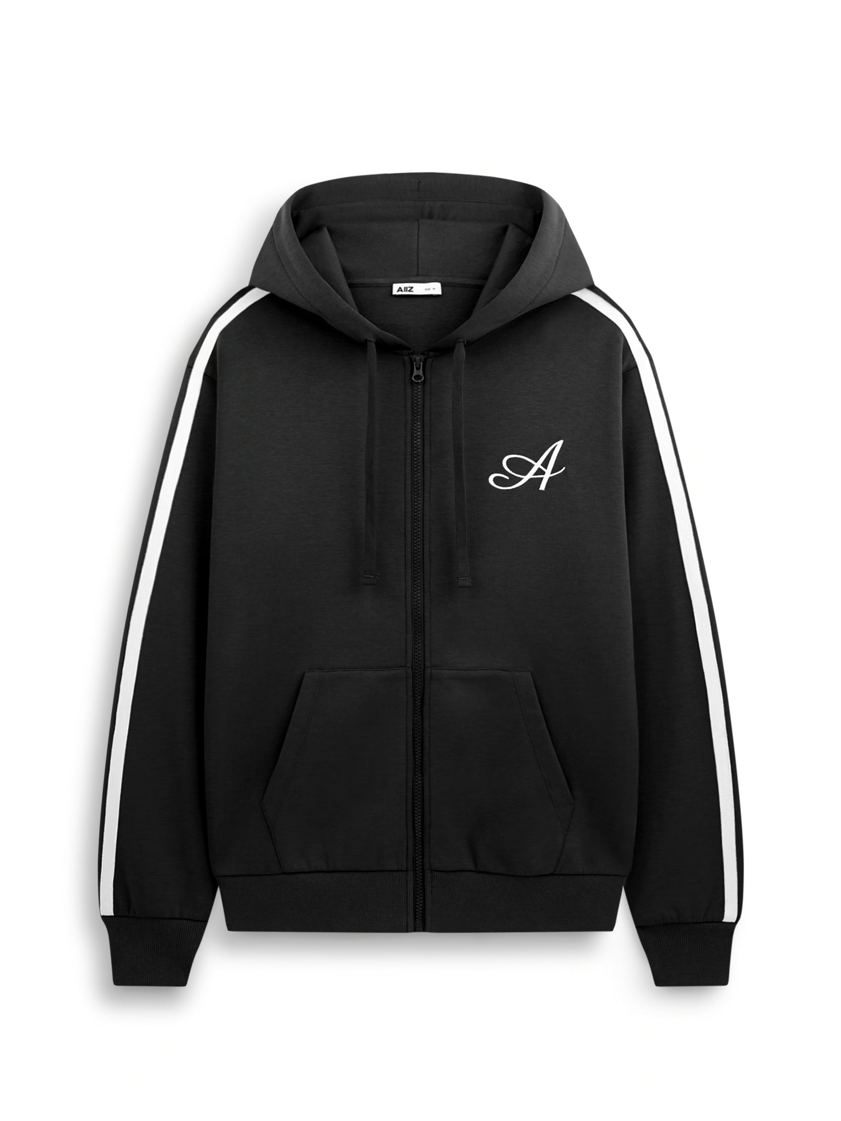 AIIZ Men’s Embroidered Logo Hoodie (Black / S)
