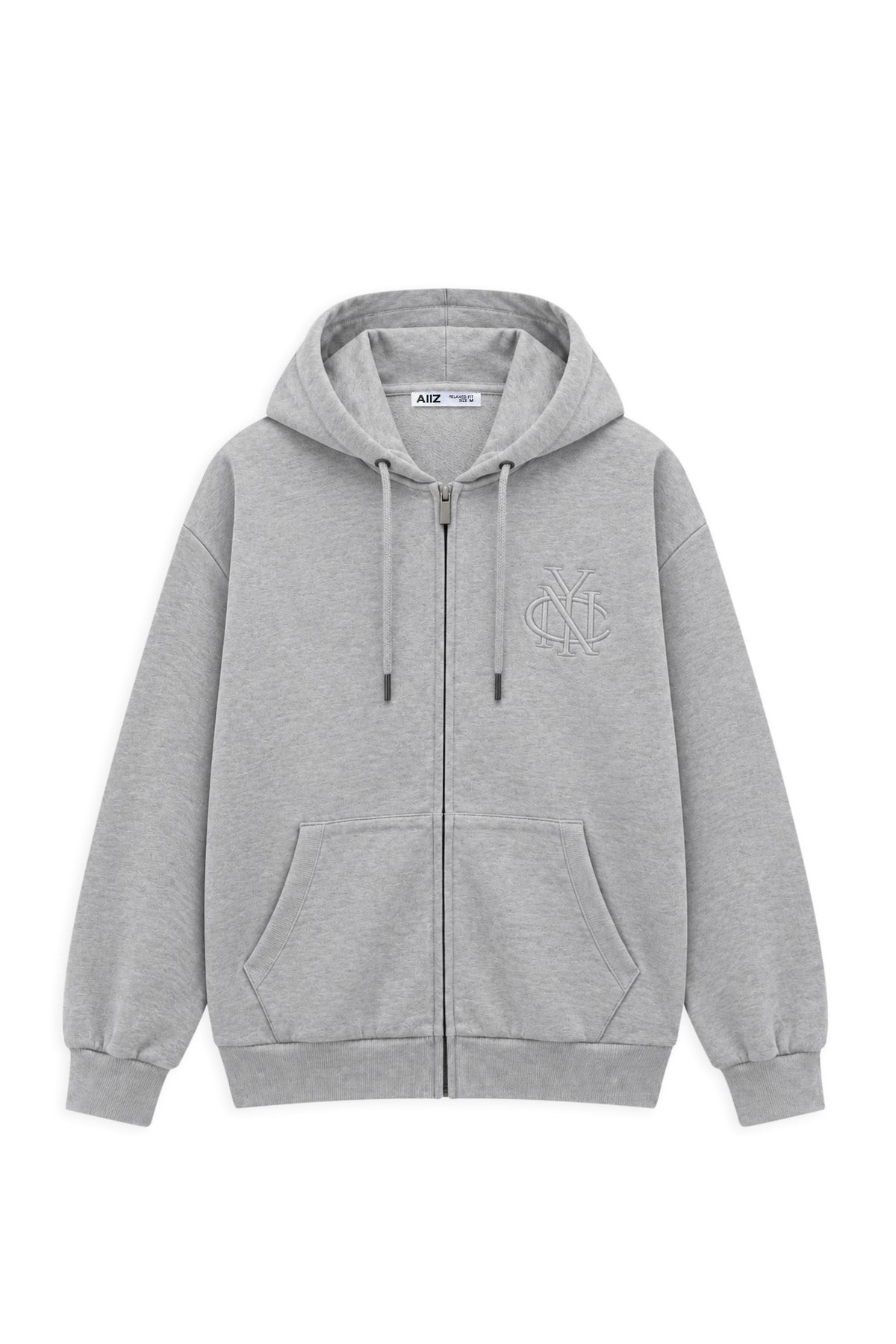 AIIZ Men’s Logo French terry Zipper Hoodie
