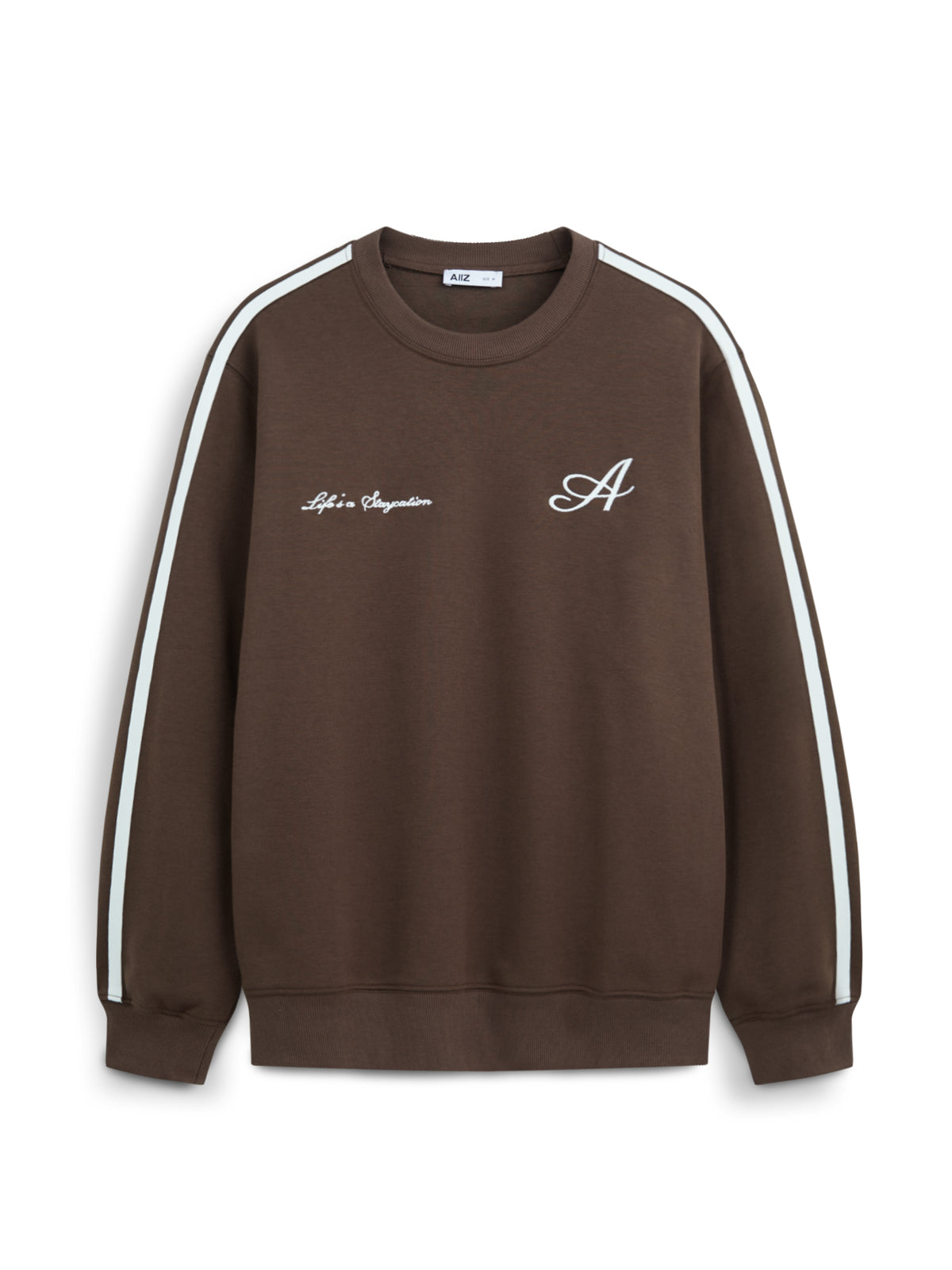 AIIZ Men's Embroidered Logo Sweatshirt (Dark Brown / S)