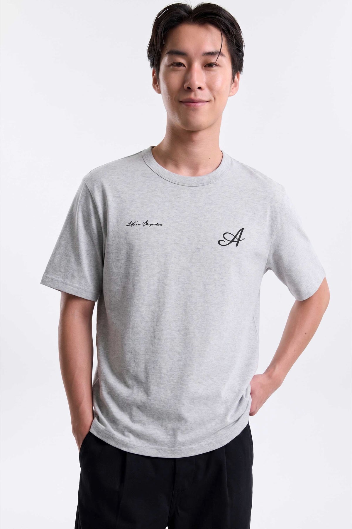 AIIZ Men's Graphic T-Shirt (Top Dyed Grey / S)