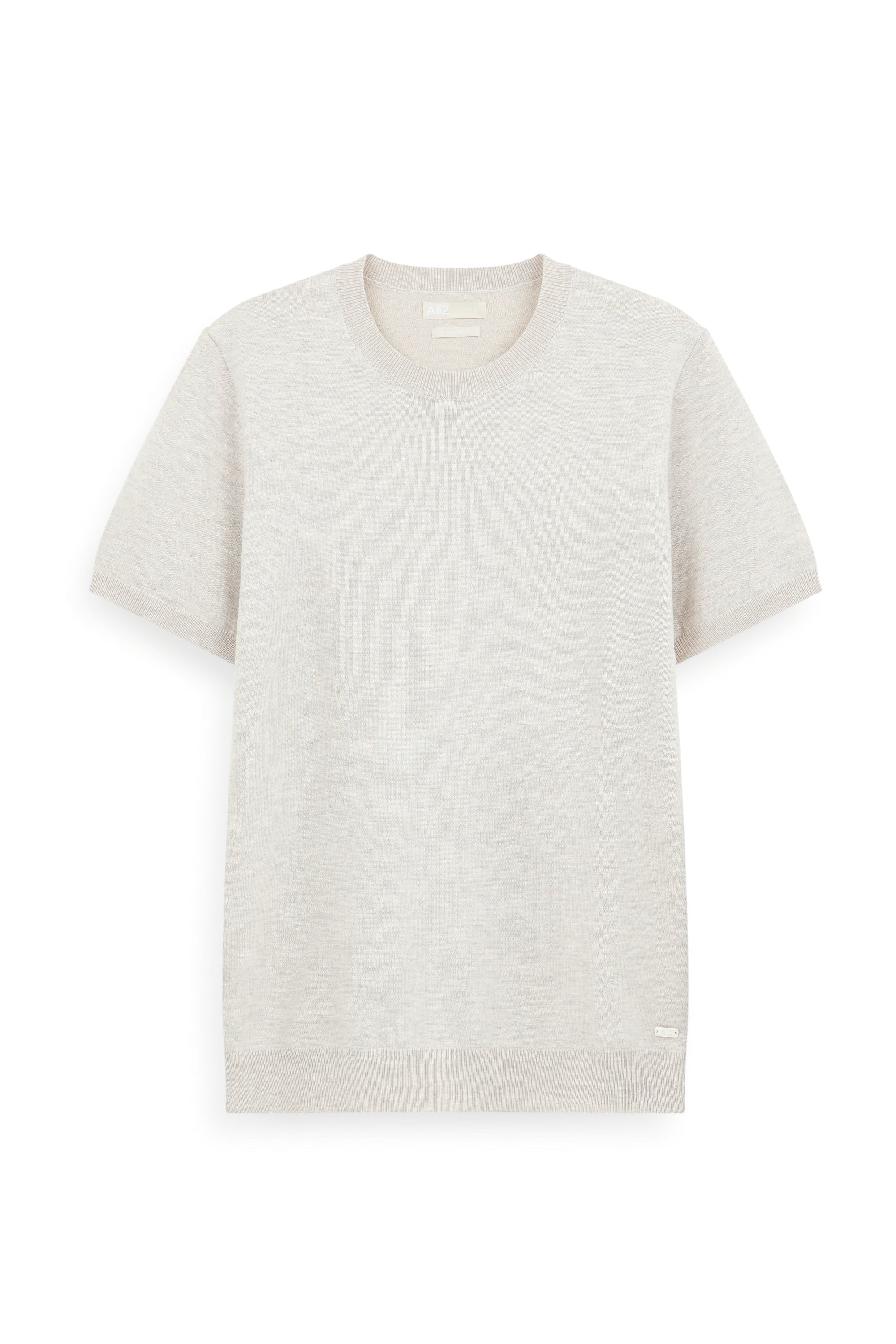AIIZ Men's Solid Round Neck T-Shirt Sweater