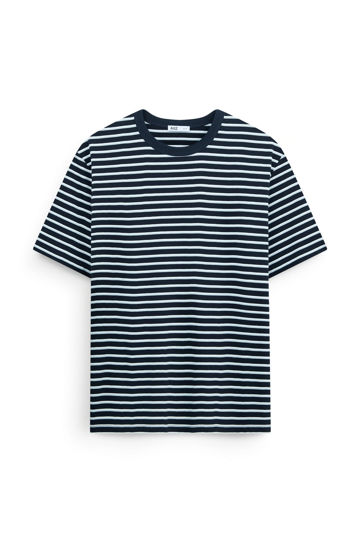 AIIZ Men’s Stripe Oversized T-Shirt (Navy / S)