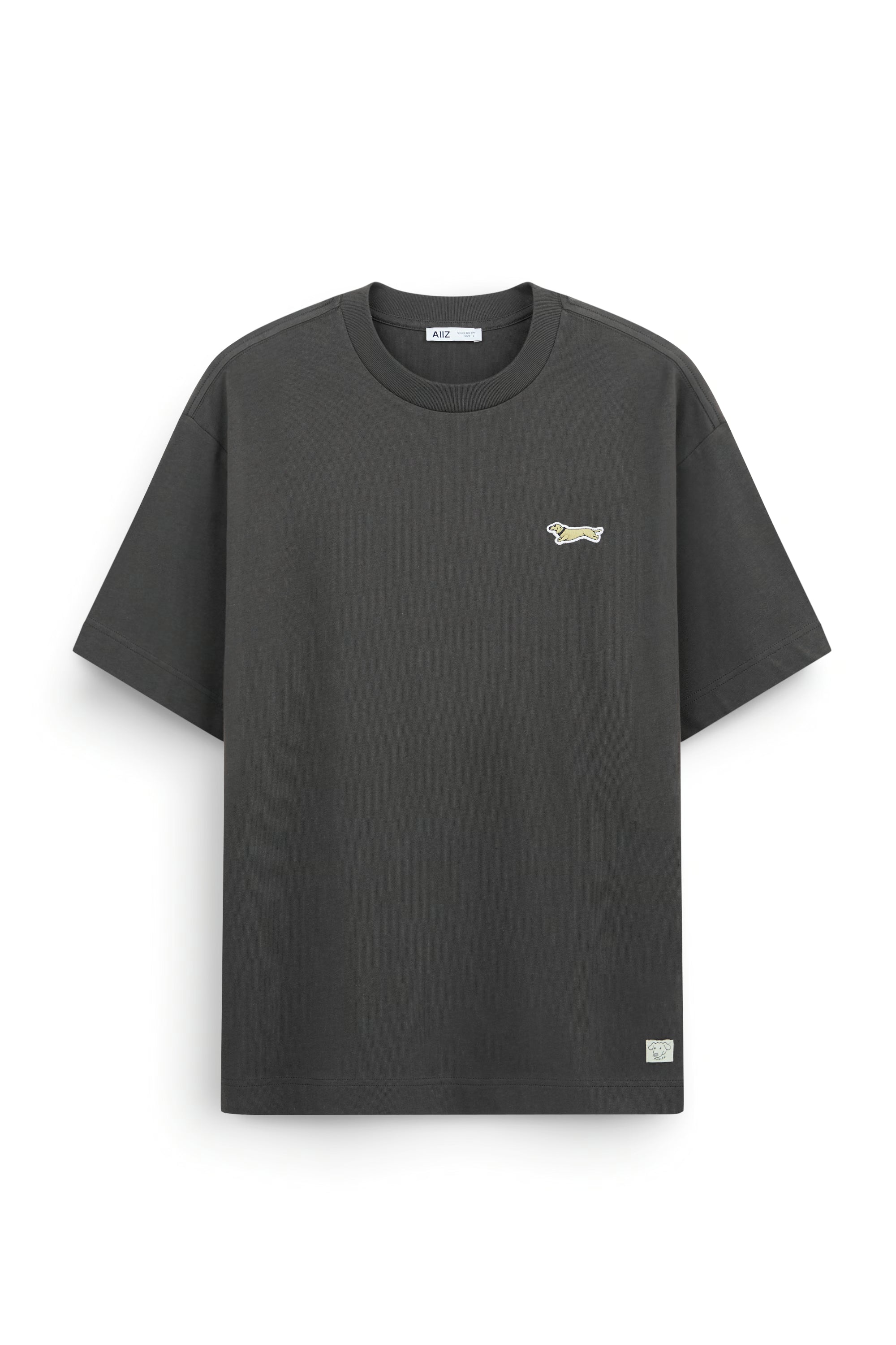AIIZ Men's Graphic T-Shirt (Dark Grey / S)