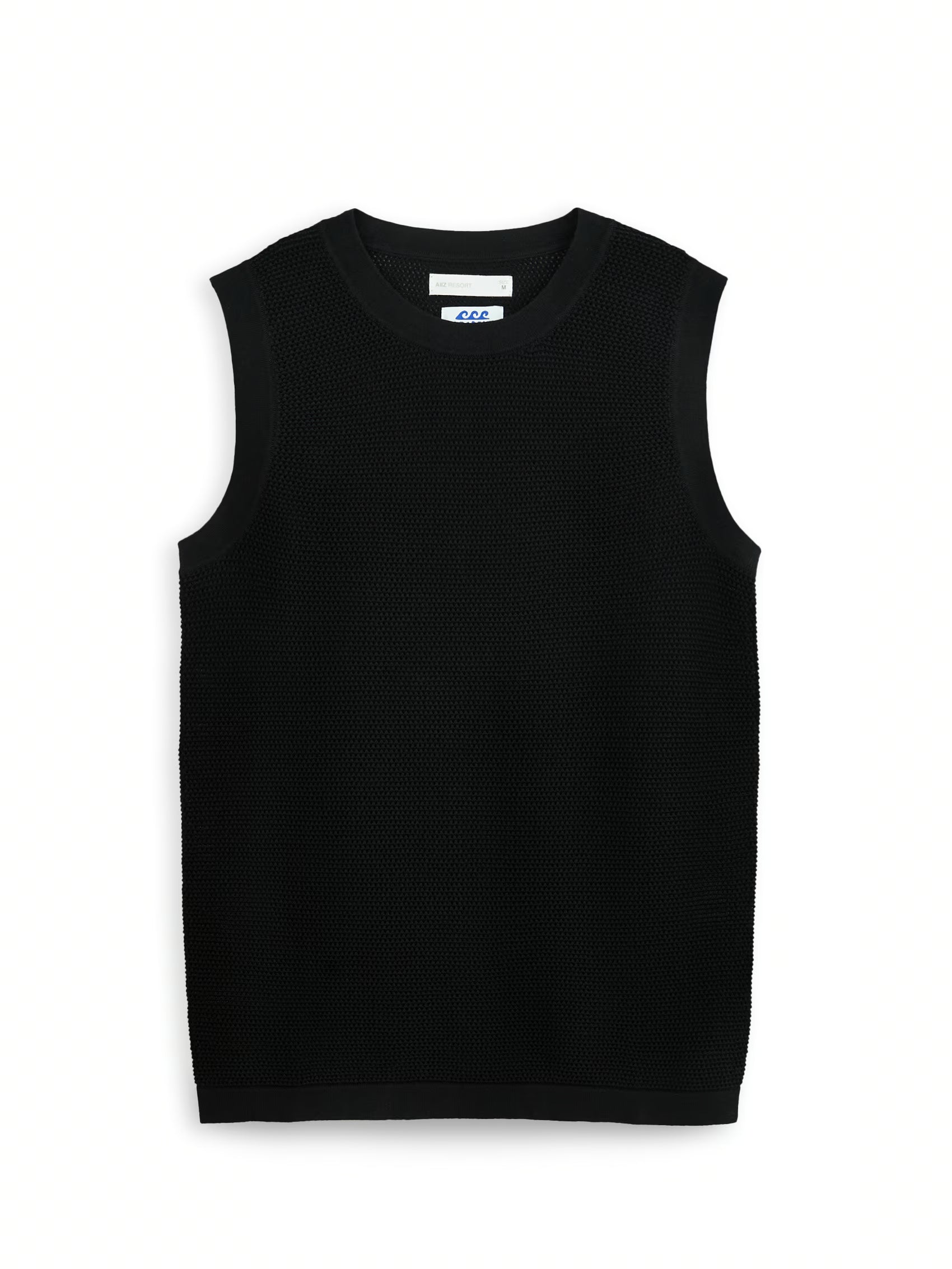 AIIZ Men’s Knitted Sleeveless (Black / S)