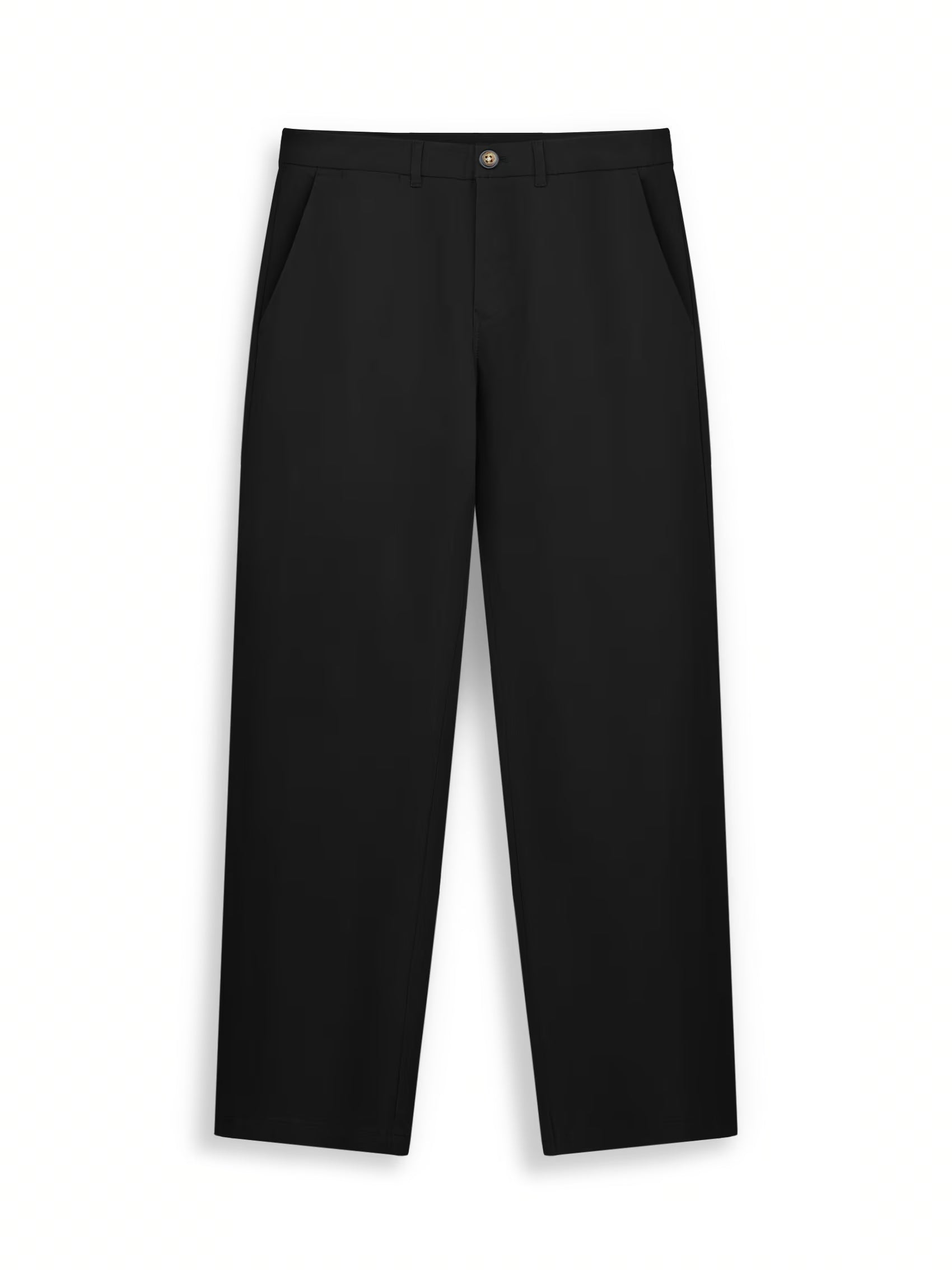 AIIZ Men's Straight Fit Comfort Trousers (Black / 30)