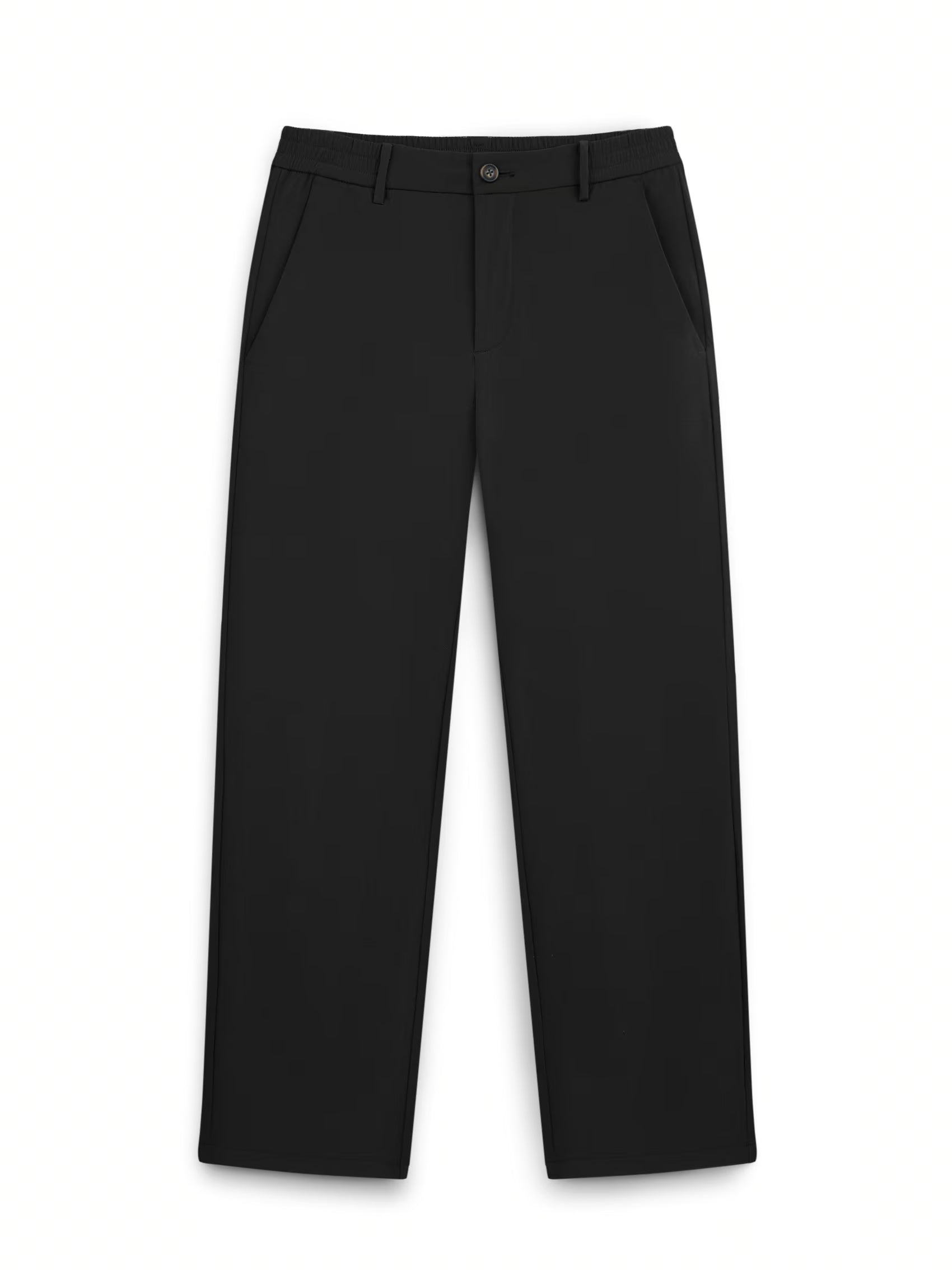 AIIZ Men's Stretch Elastic Waisted Chino Pants (Black / 30)