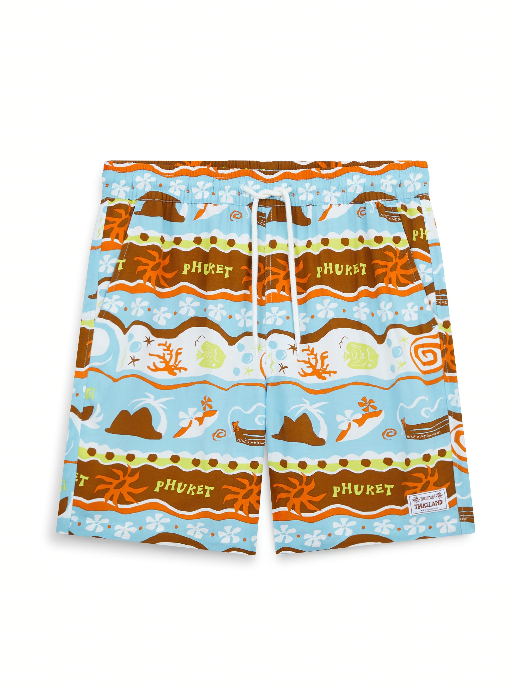 AIIZ Sawasdee Thailand Printed Easy Shorts