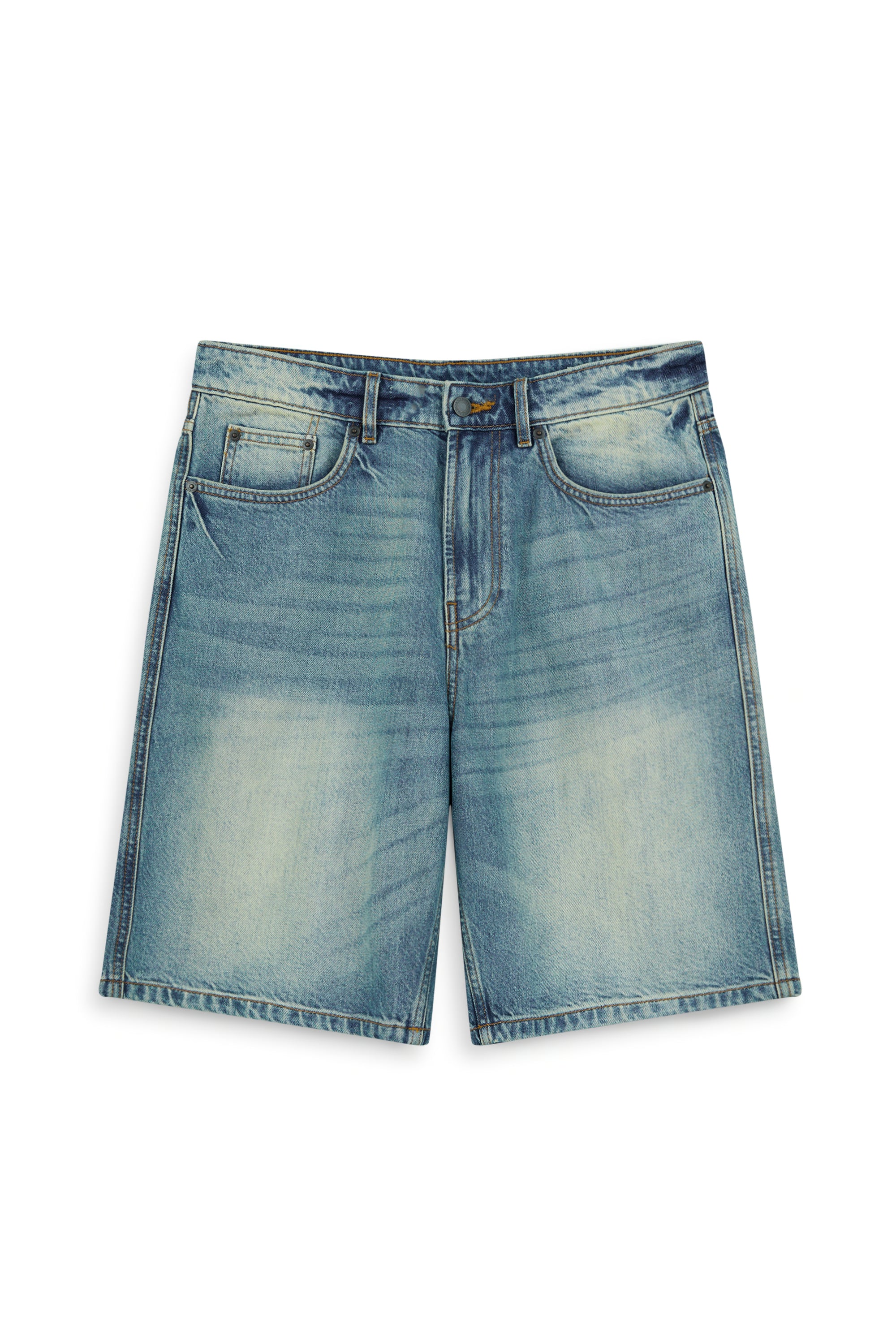 AIIZ Men's Denim Loose Shorts (Dark Blue / 30)