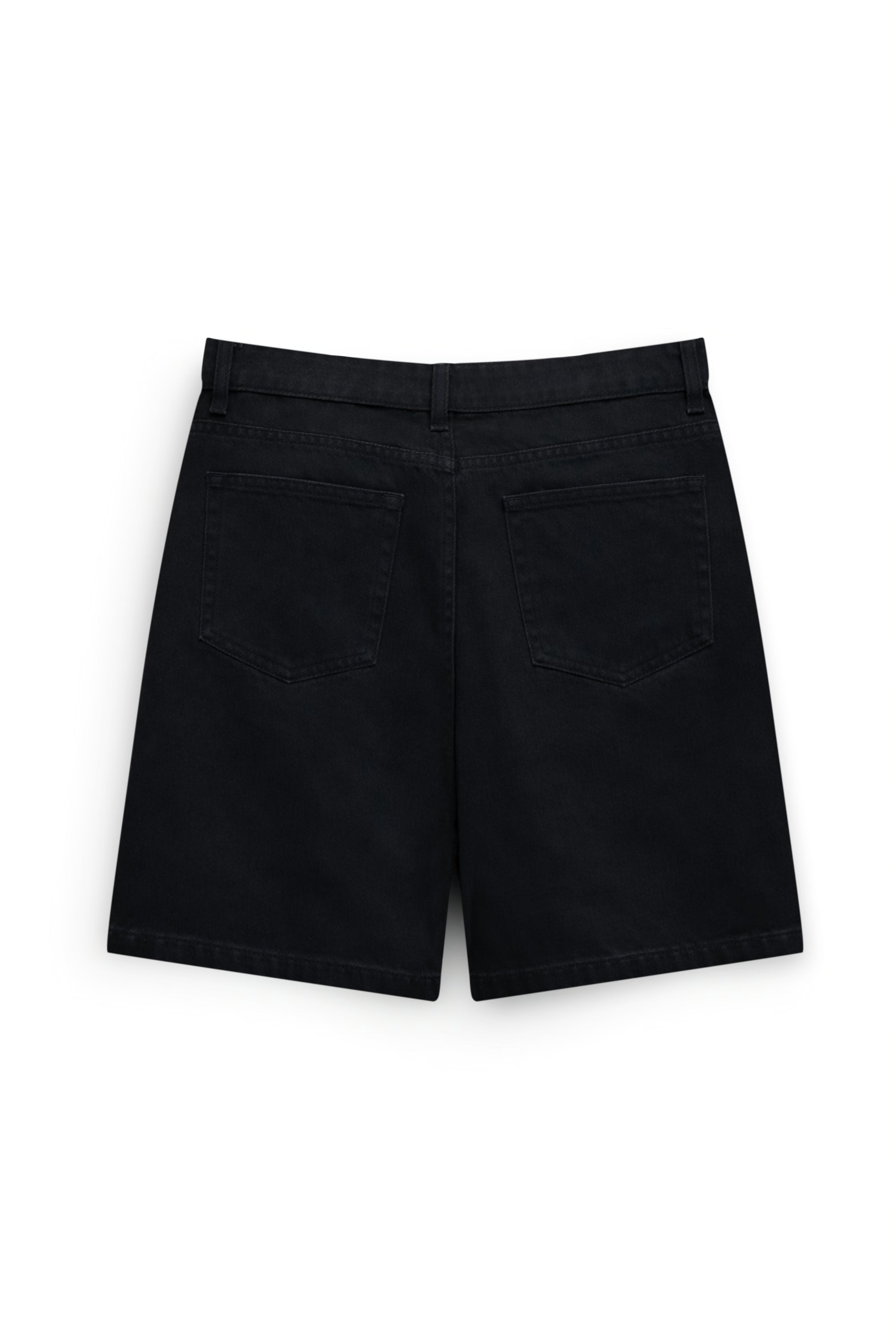 AIIZ Men's Denim Pleated Bermuda Shorts