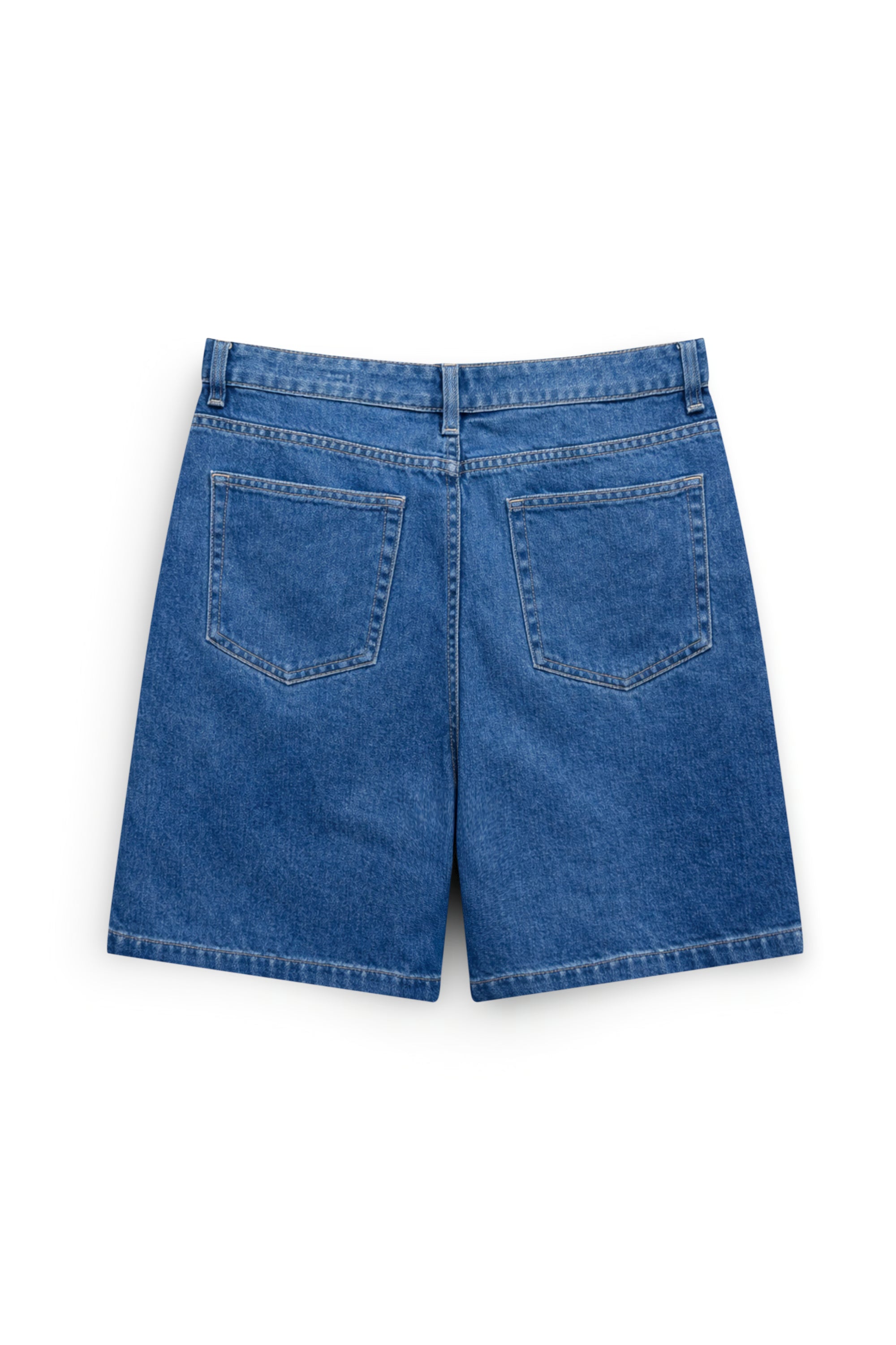 AIIZ Men's Denim Pleated Bermuda Shorts