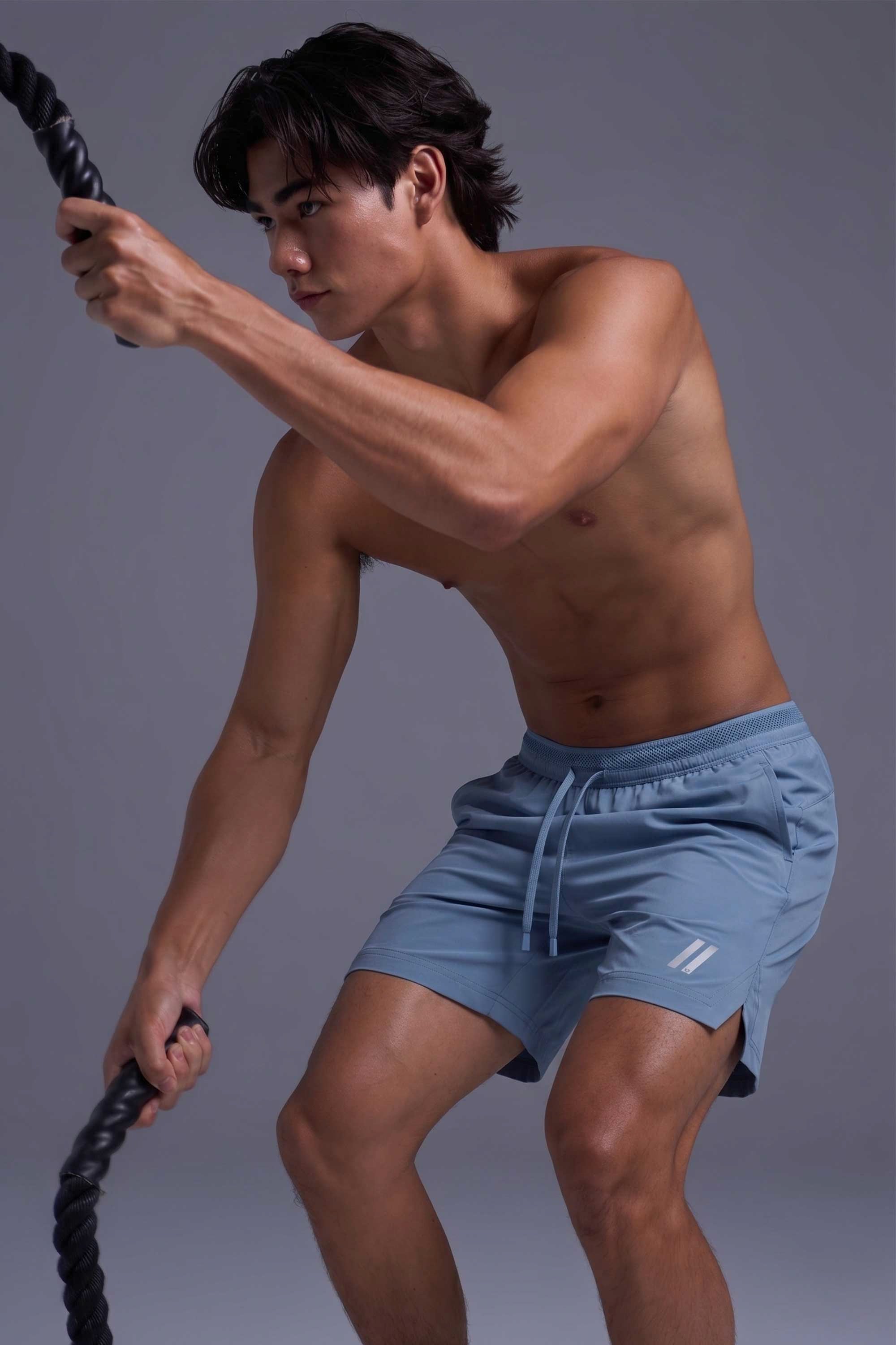 AIIZ Men's Quick Dry Stretch Active Shorts (Blue / S)