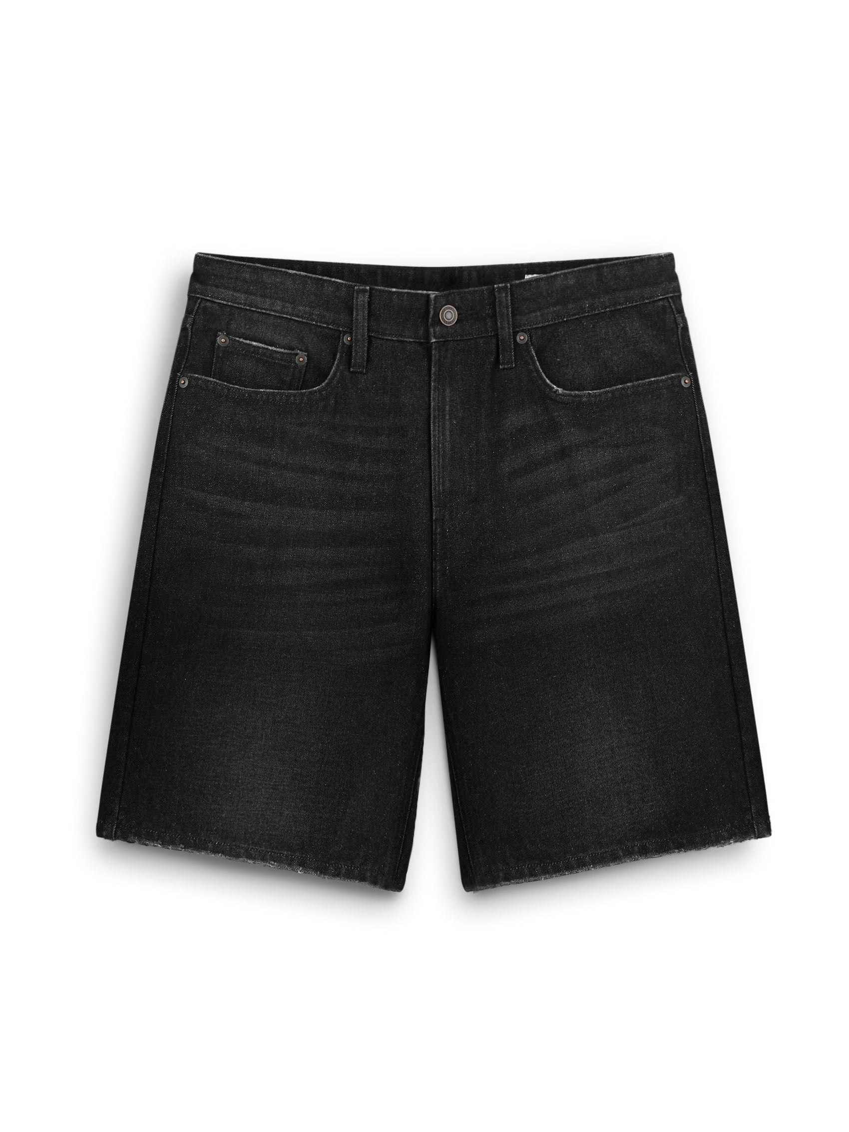 AIIZ Men's Denim Bermuda Shorts (Black / 30)