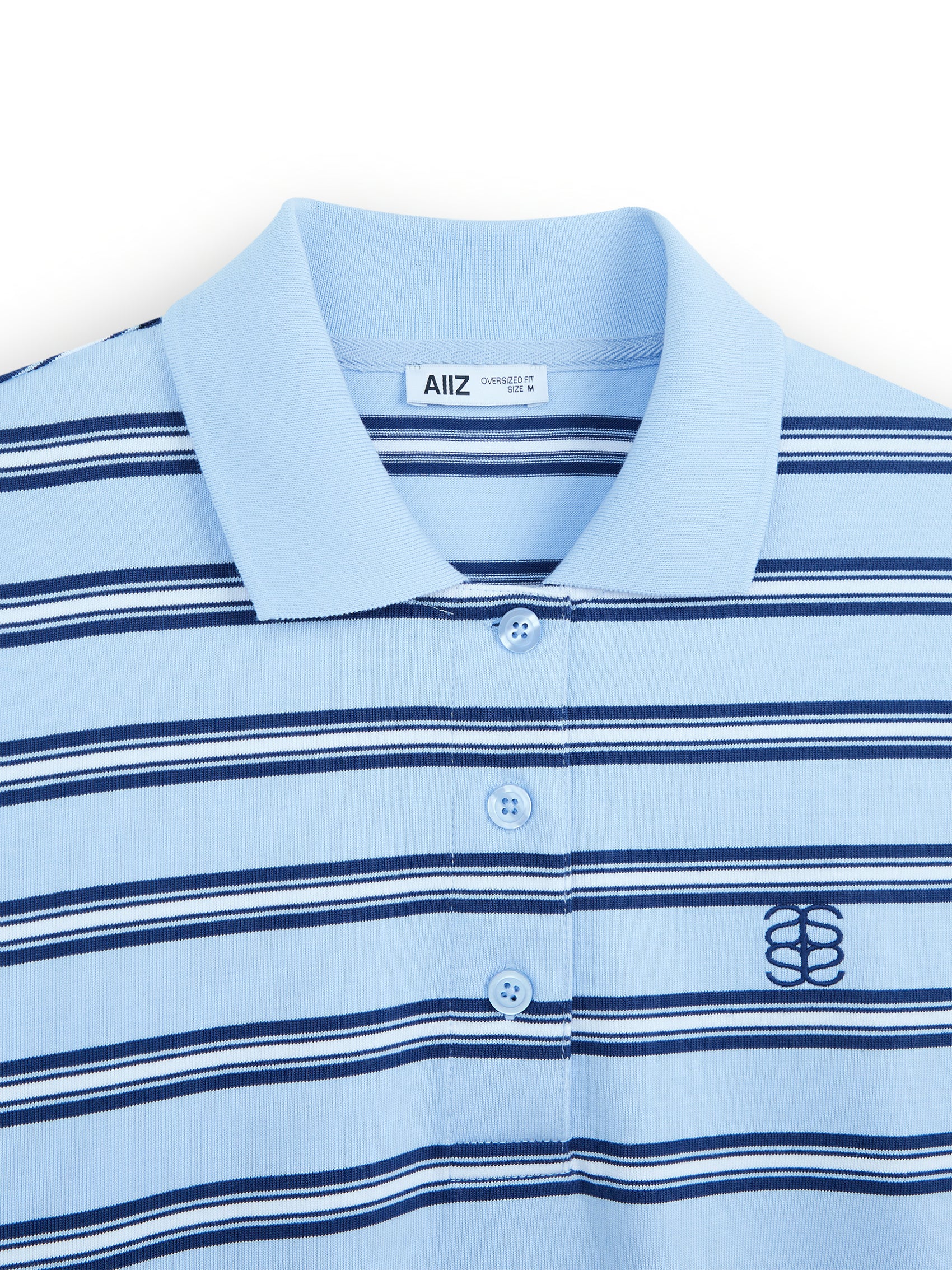 AIIZ Women's Striped Long Sleeve Polo Shirt