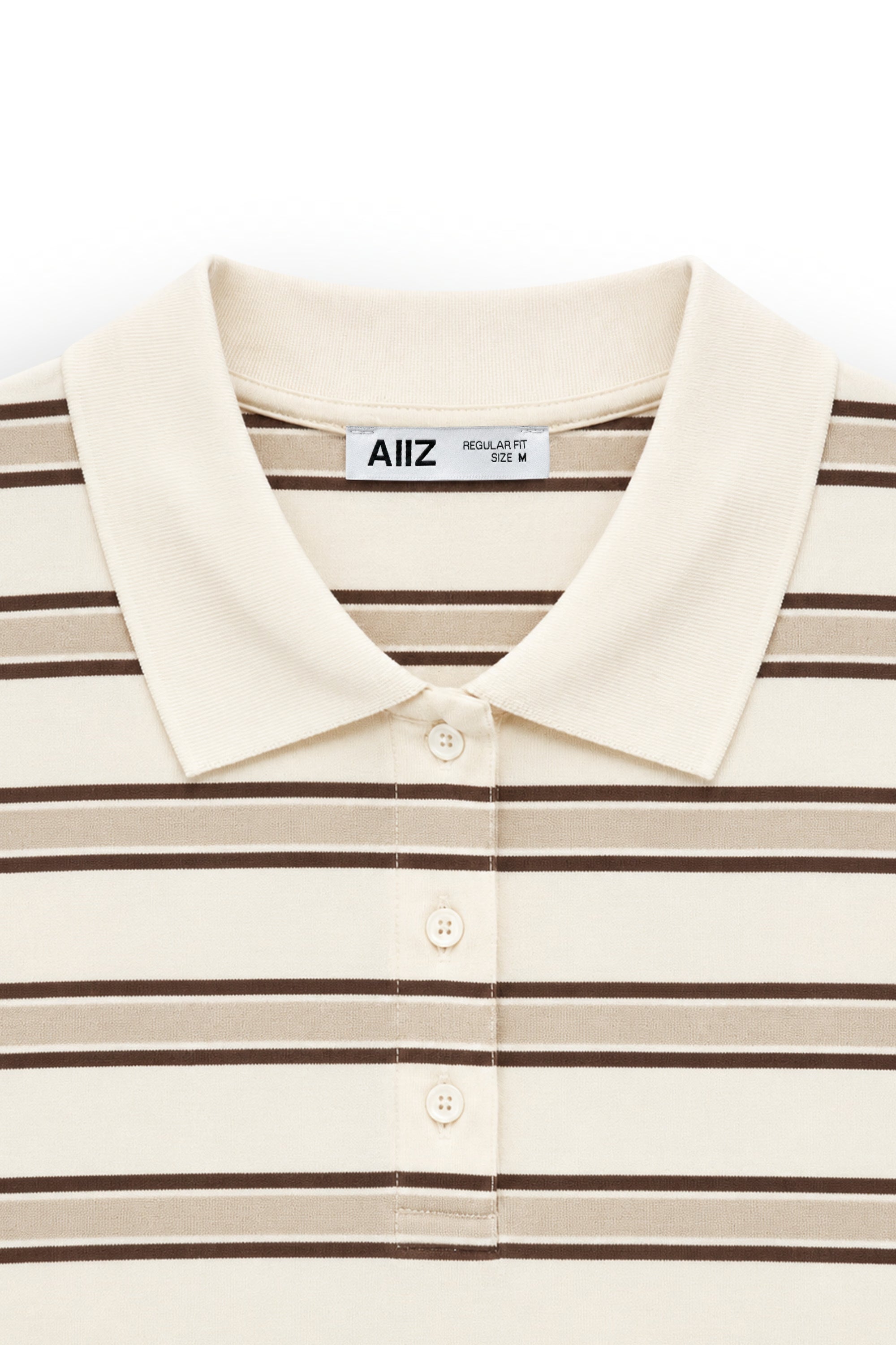 AIIZ Women's New Polo Striped Regular Fit 100% Cotton