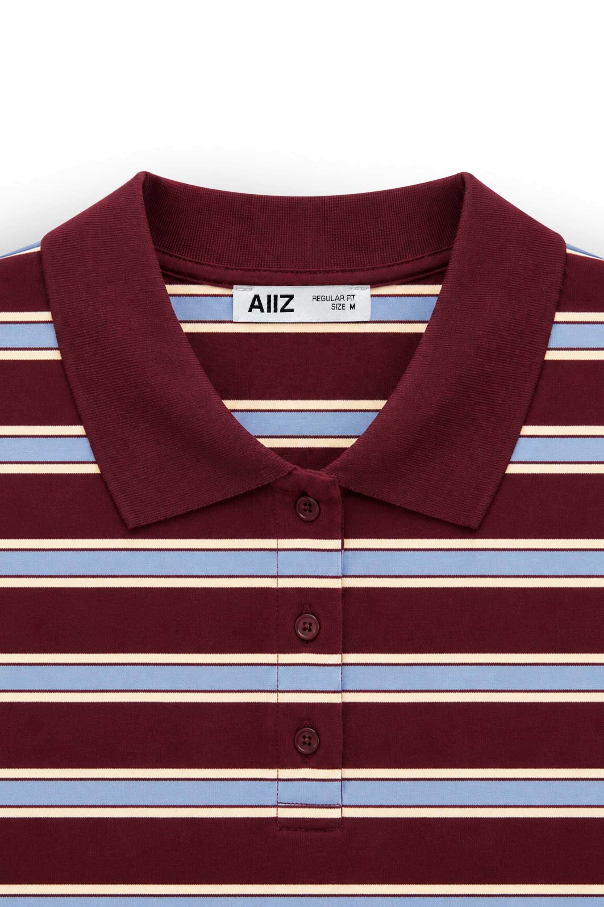 AIIZ Women's New Polo Striped Regular Fit 100% Cotton