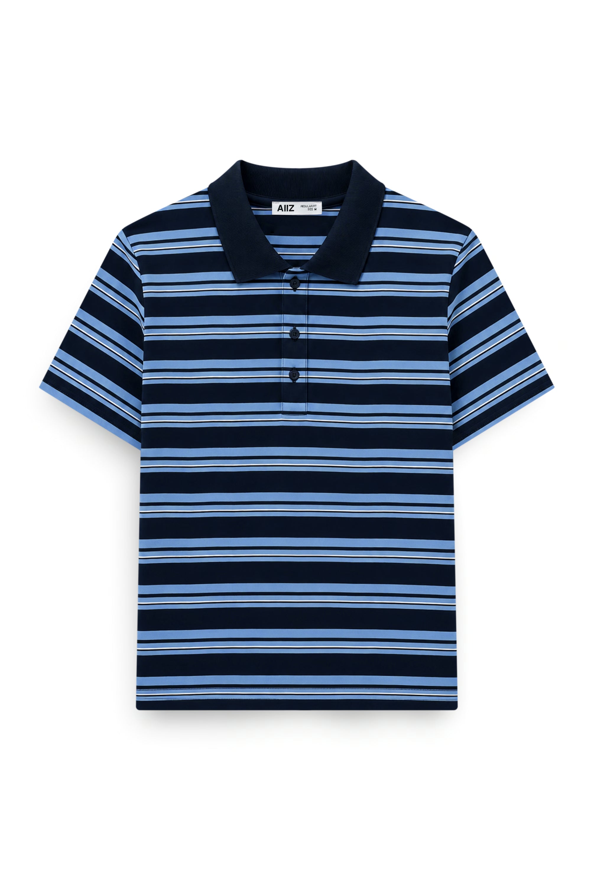 AIIZ Women's New Polo Striped Regular Fit 100% Cotton (Navy / S)