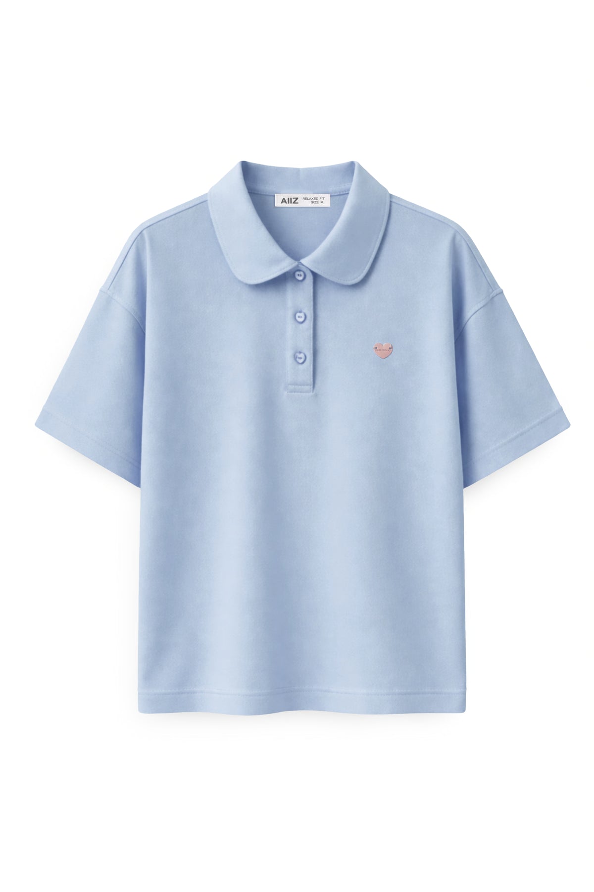 AIIZ Women's Relaxed Polo Shirt (Light Blue / S)
