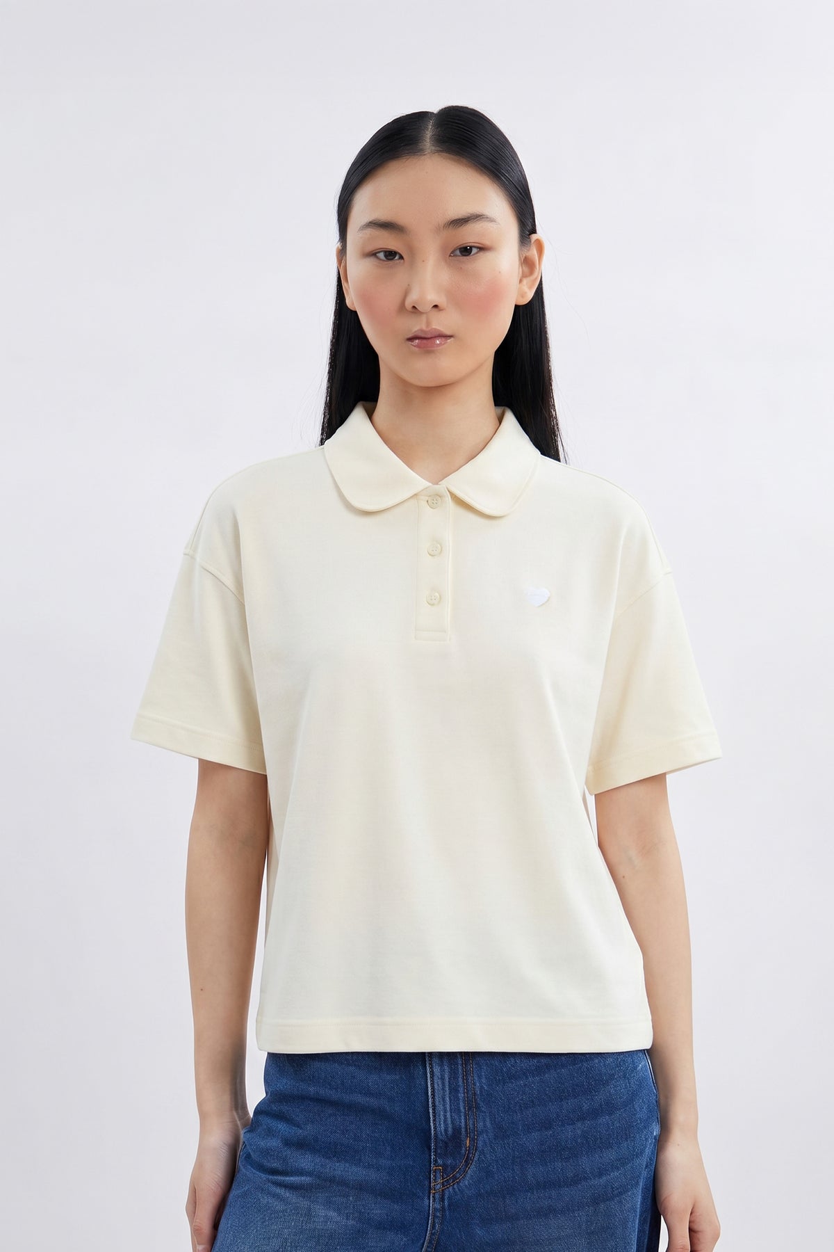 AIIZ Women's Relaxed Polo Shirt (Light Yellow / S)