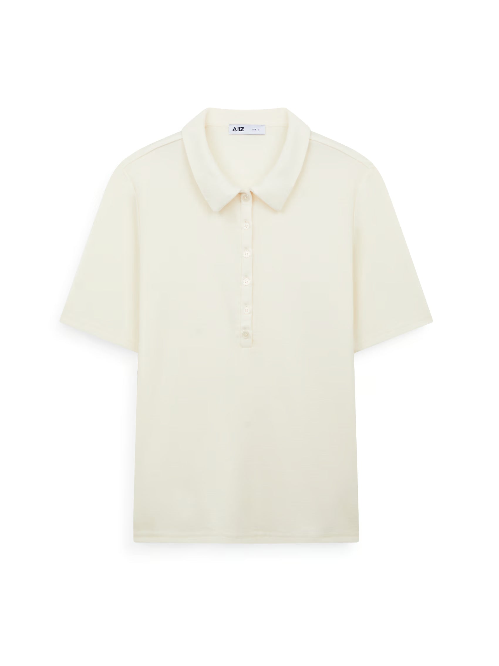 AIIZ Women's Jersey Polo Shirt (LT BEIGE / S)
