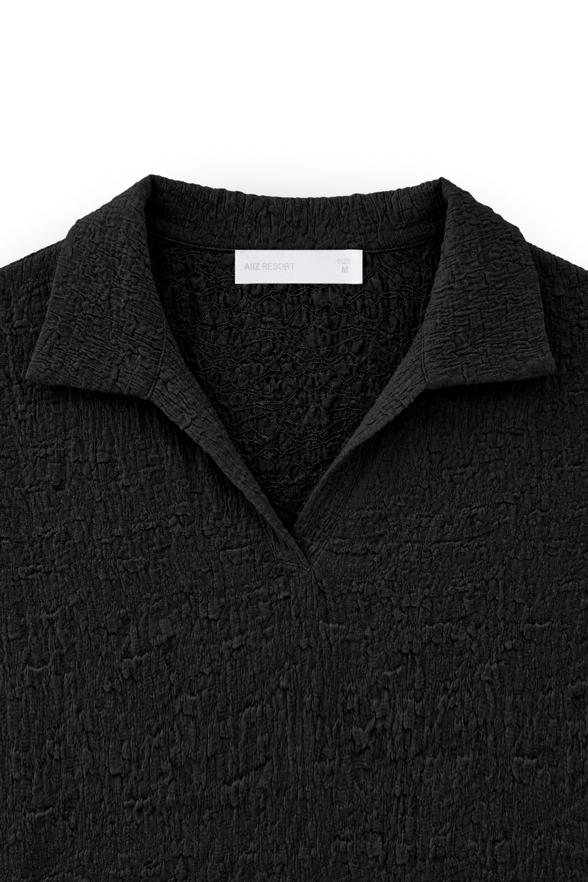 AIIZ Women's Crinkled Polo Shirt