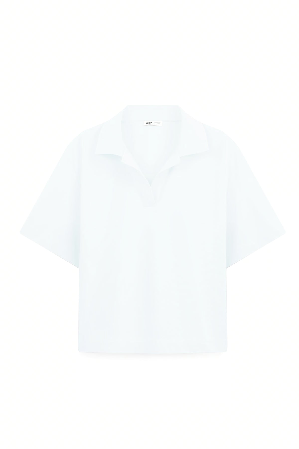 AIIZ Women's V-Neck Polo Shirt (White / M)