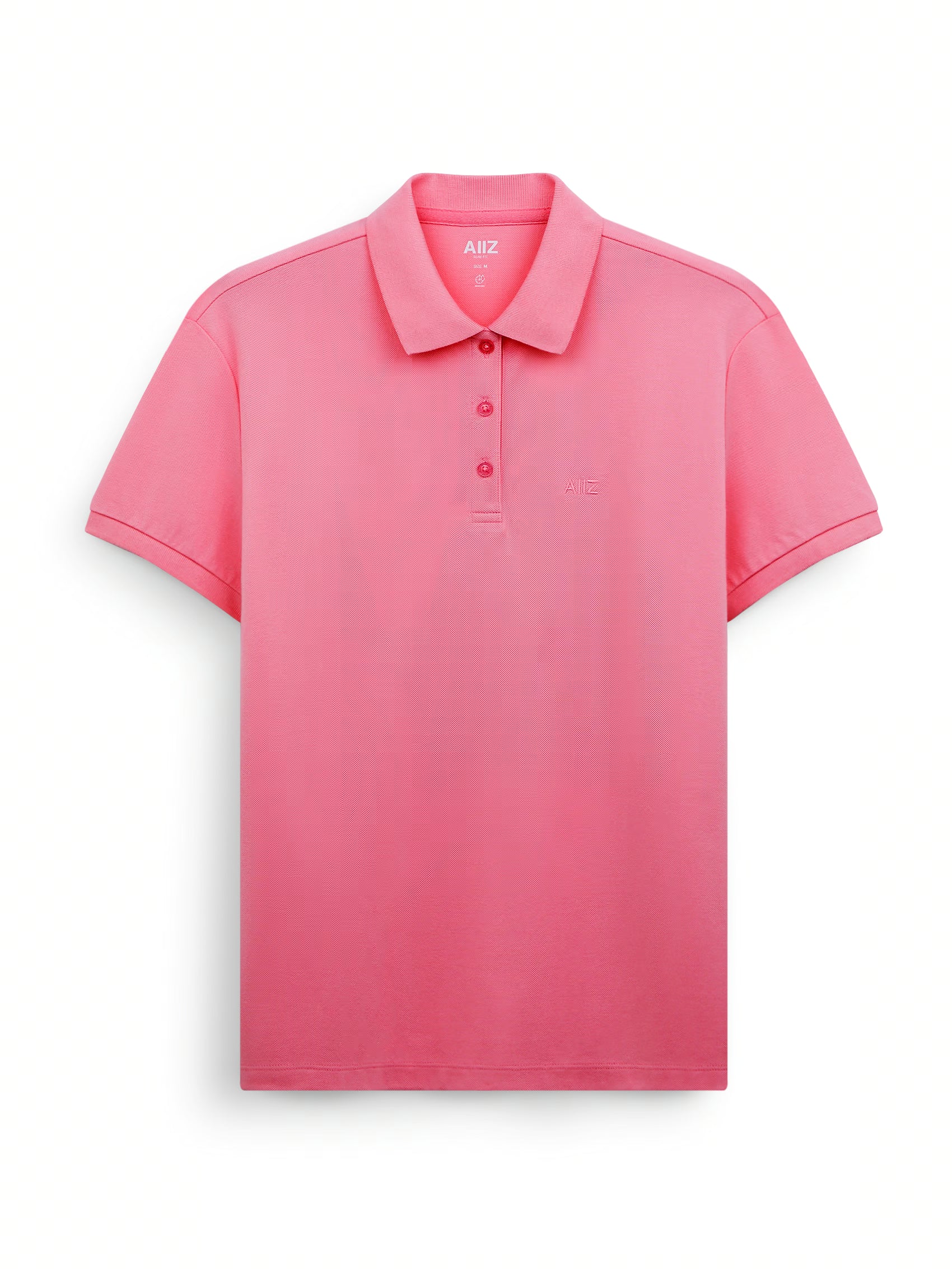 AIIZ Women’s Logo Polo Shirt Cotton Polyester (Pink / S)
