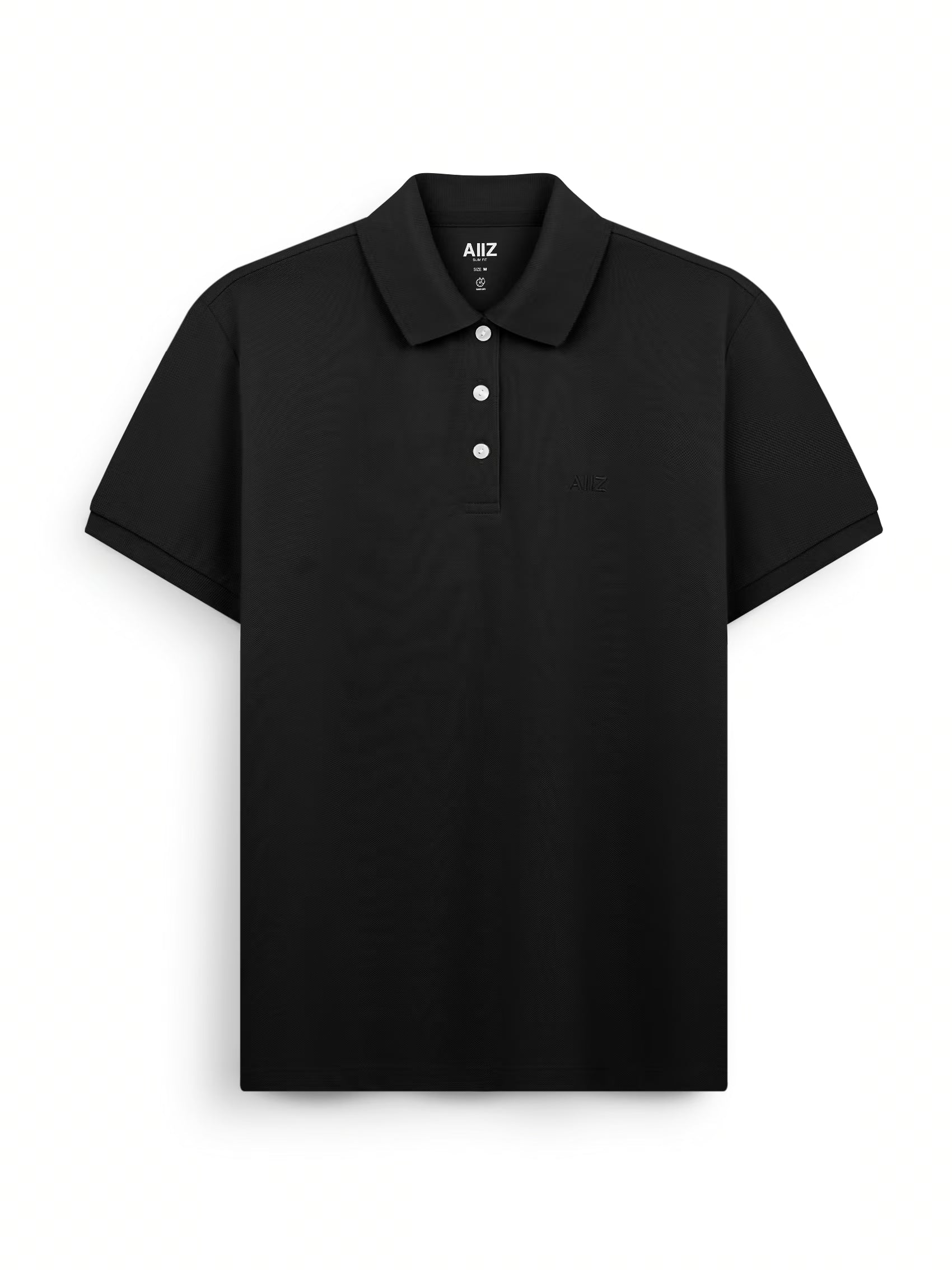 AIIZ Women’s Logo Polo Shirt Cotton Polyester (Black / S)