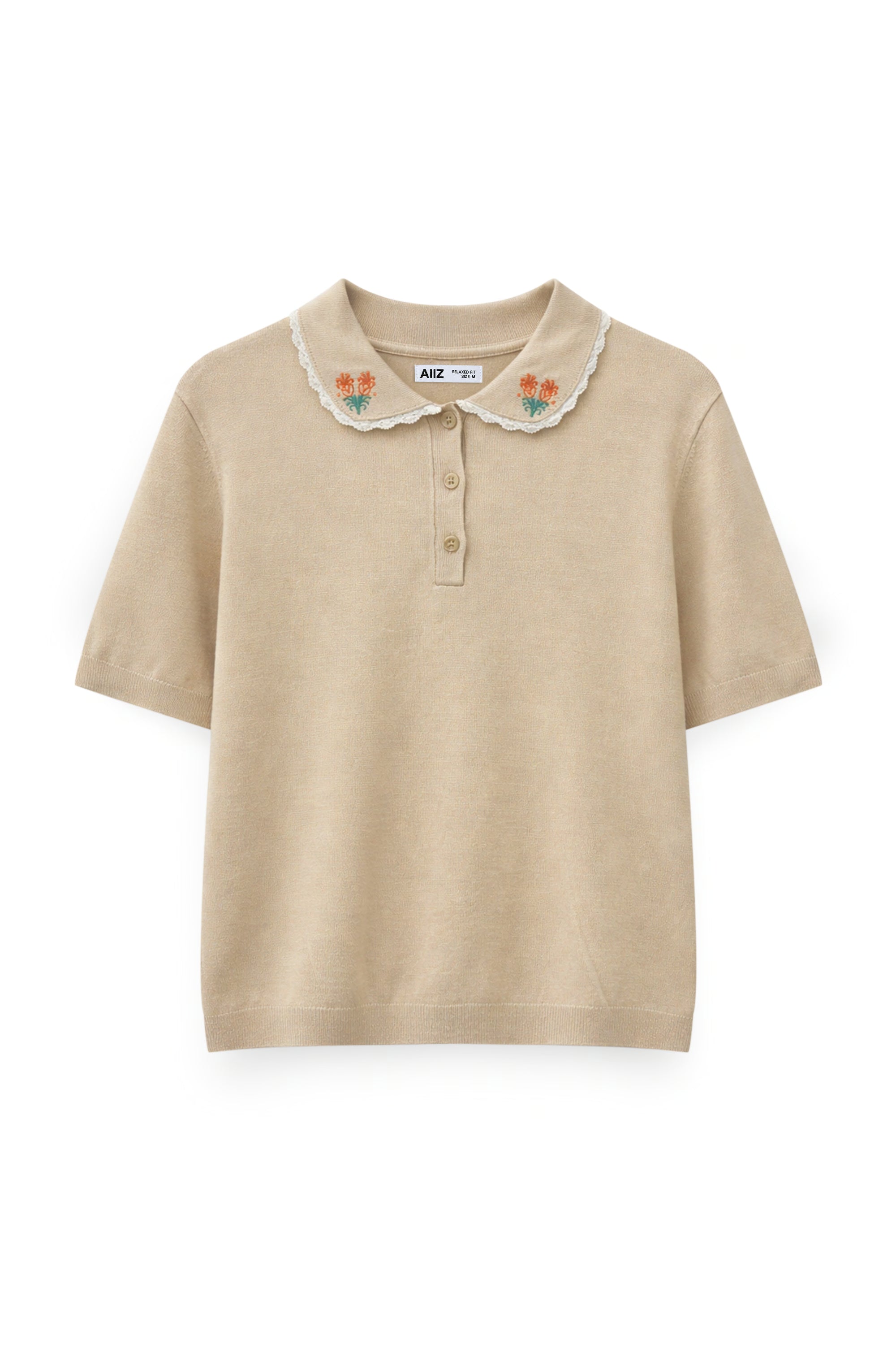 AIIZ Women's Embroidered Polo Shirt