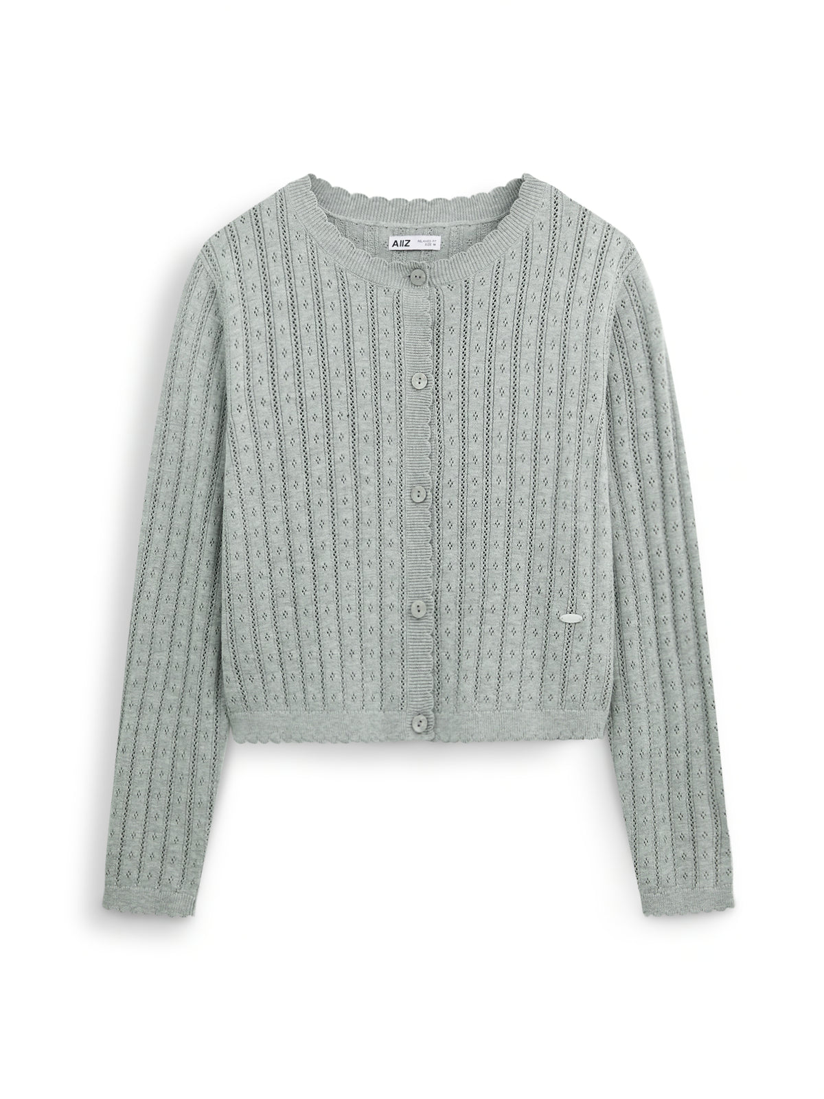 AIIZ Women's Pointelle Knit Cardigan