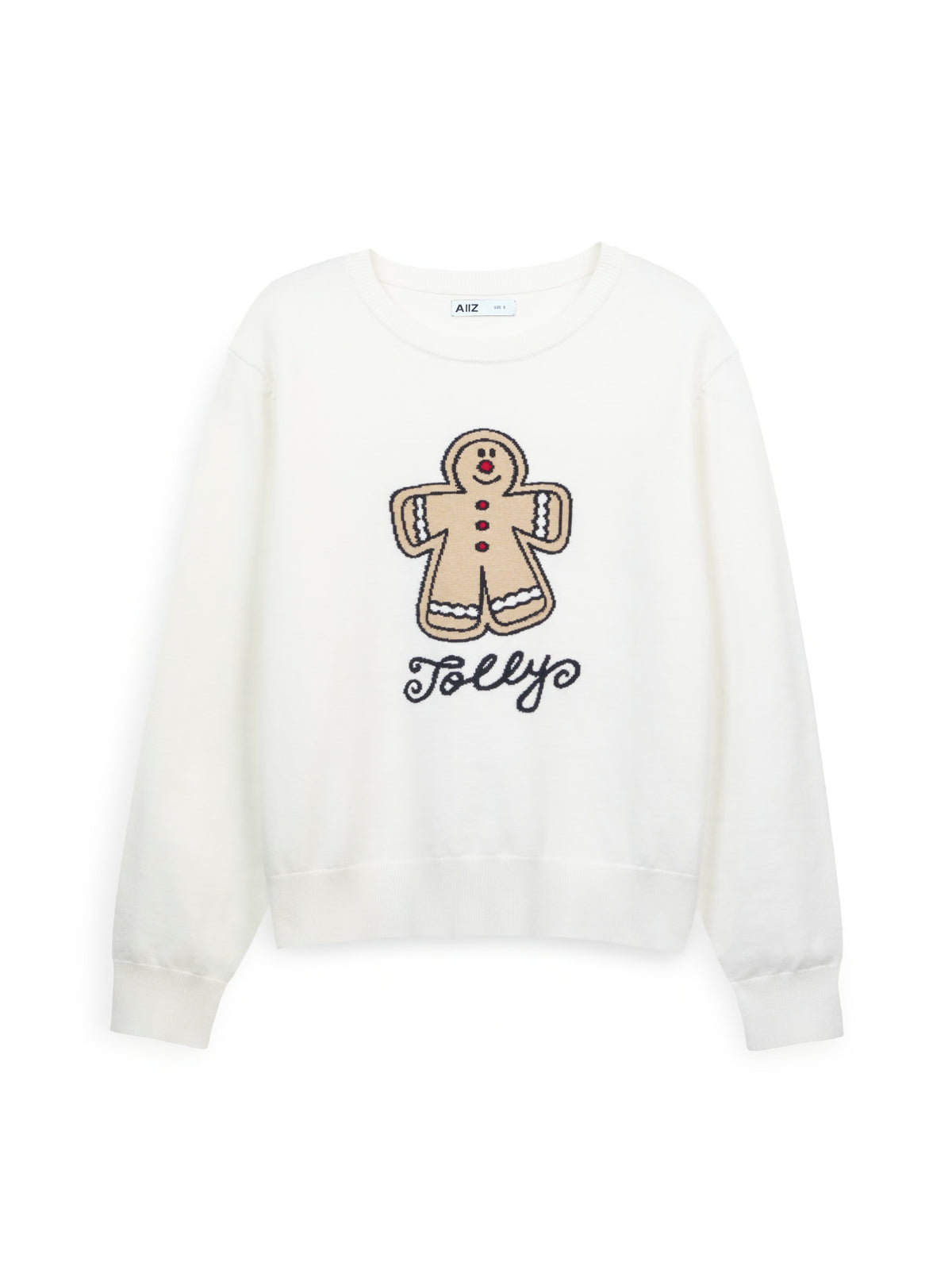 AIIZ Women's Tis’ Jolly Season Sweater (OFF WHITE / L)