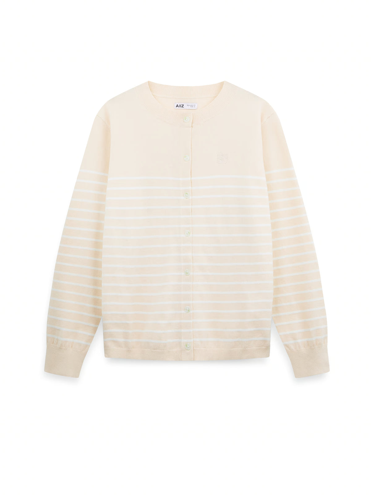 AIIZ Women's Stripe Cardigan (Beige / S)